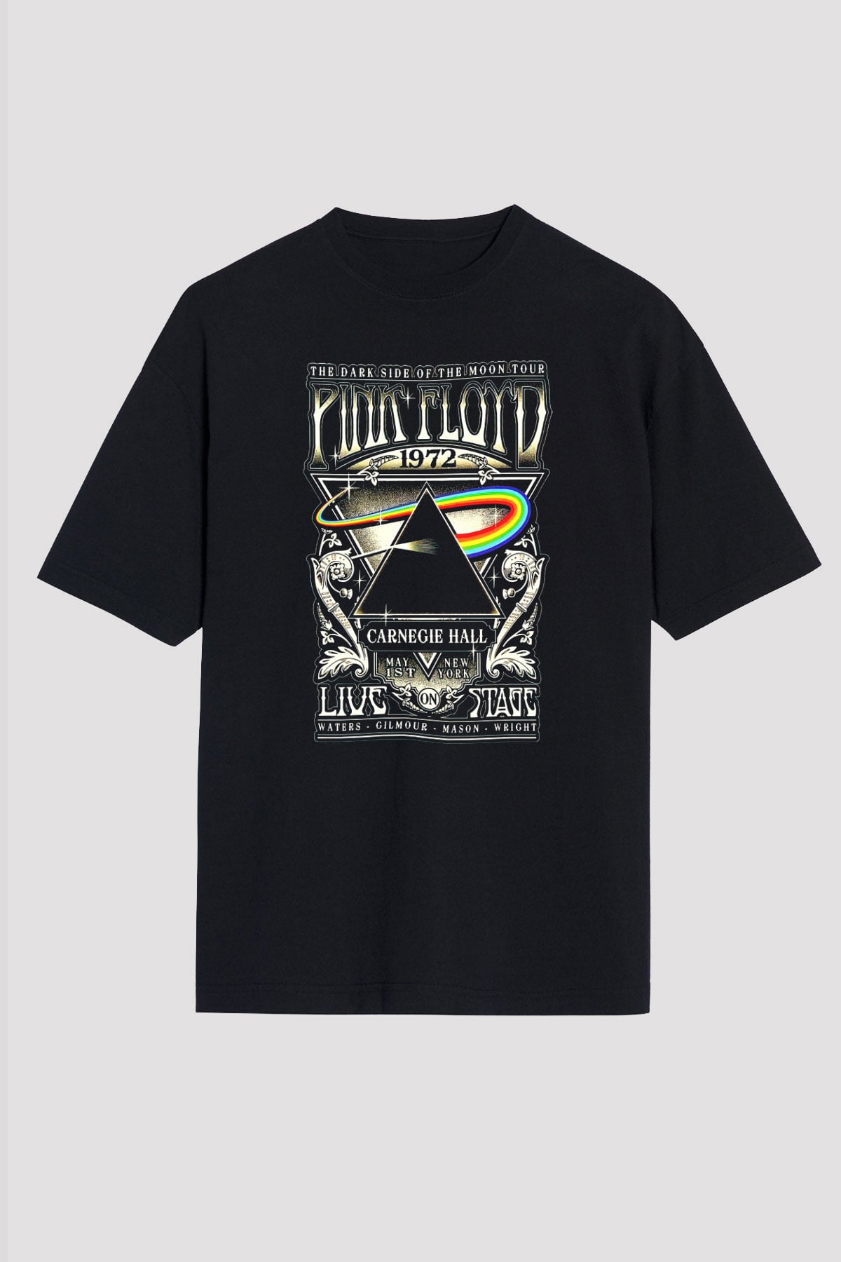 Pink Floyd Siyah Unisex Oversize Tişört T-Shirt