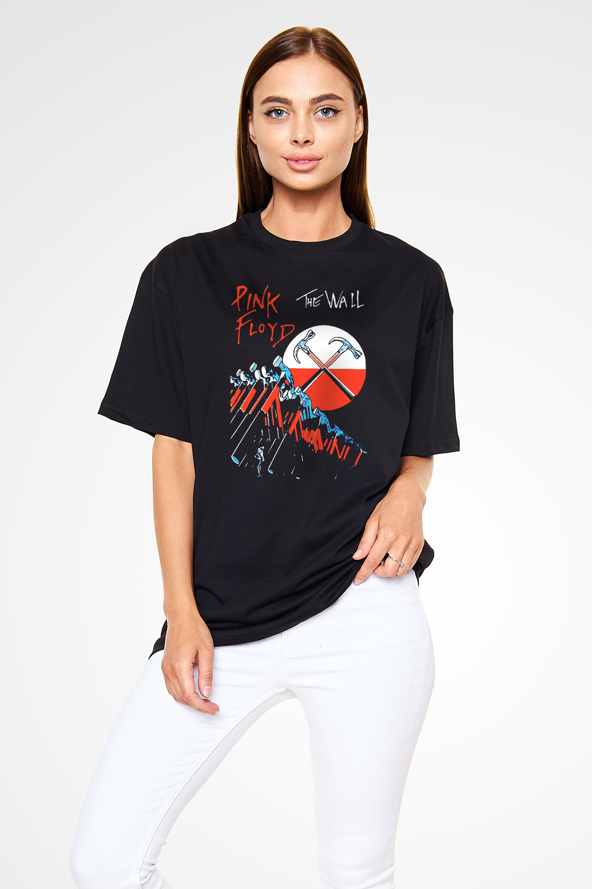 Pink Floyd Siyah Unisex Oversize Tişört T-Shirt