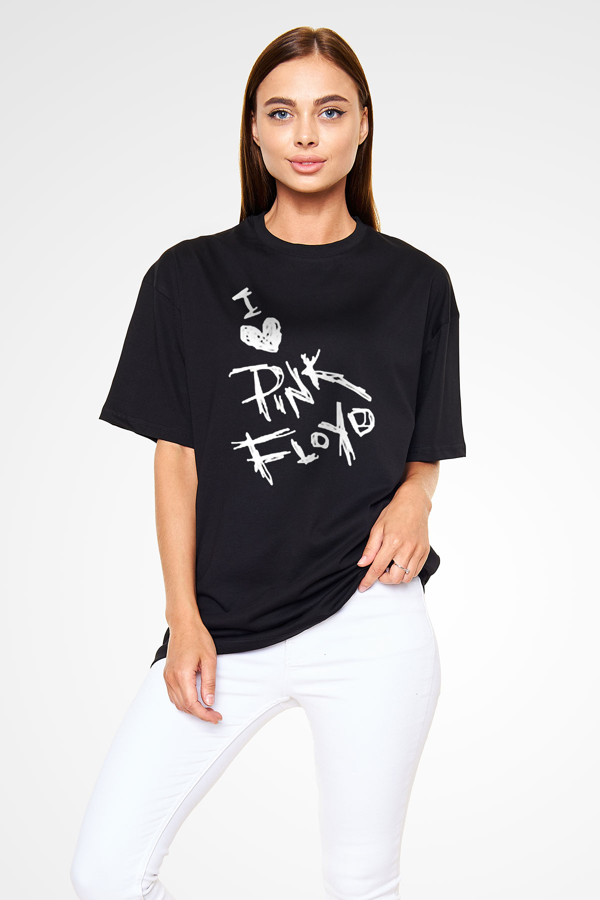 Pink Floyd Siyah Unisex Oversize Tişört T-Shirt
