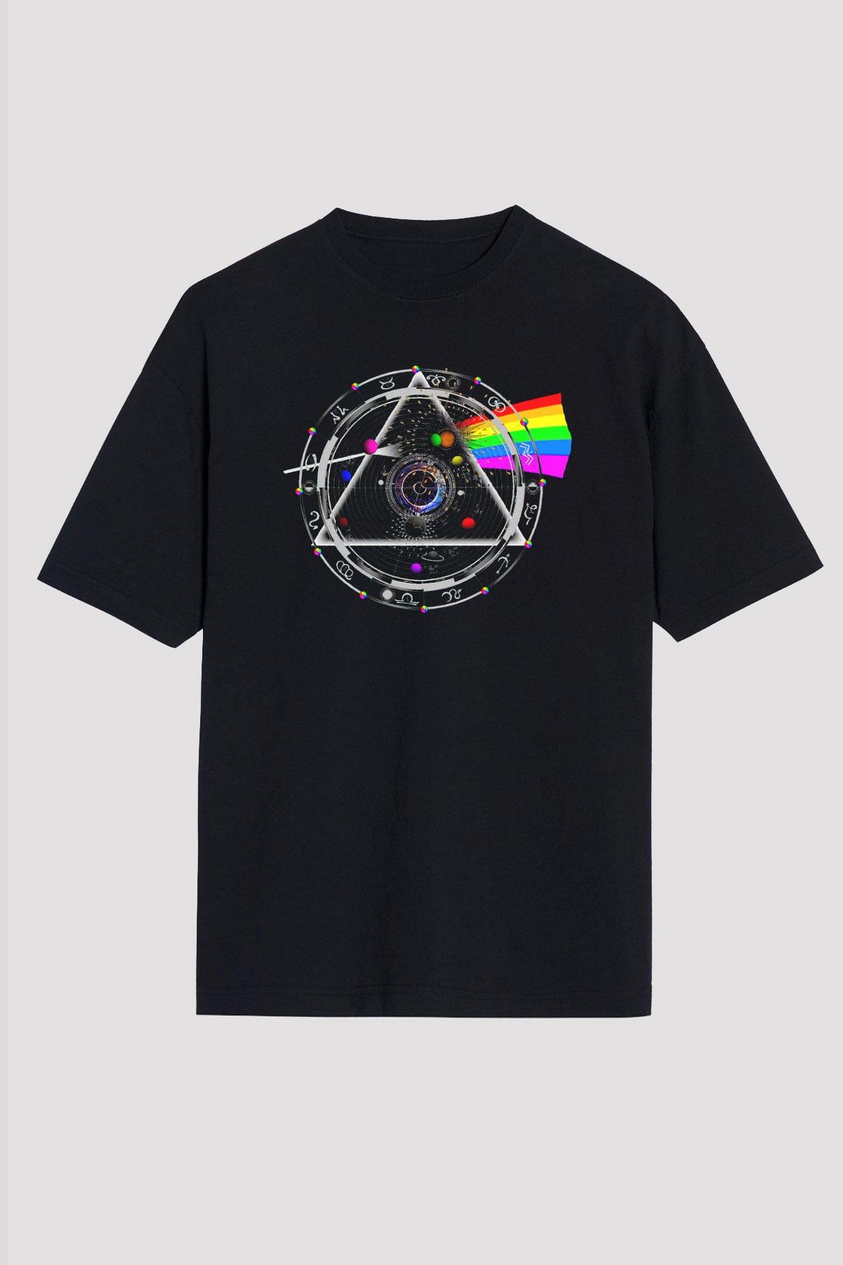 Pink Floyd Siyah Unisex Oversize Tişört T-Shirt