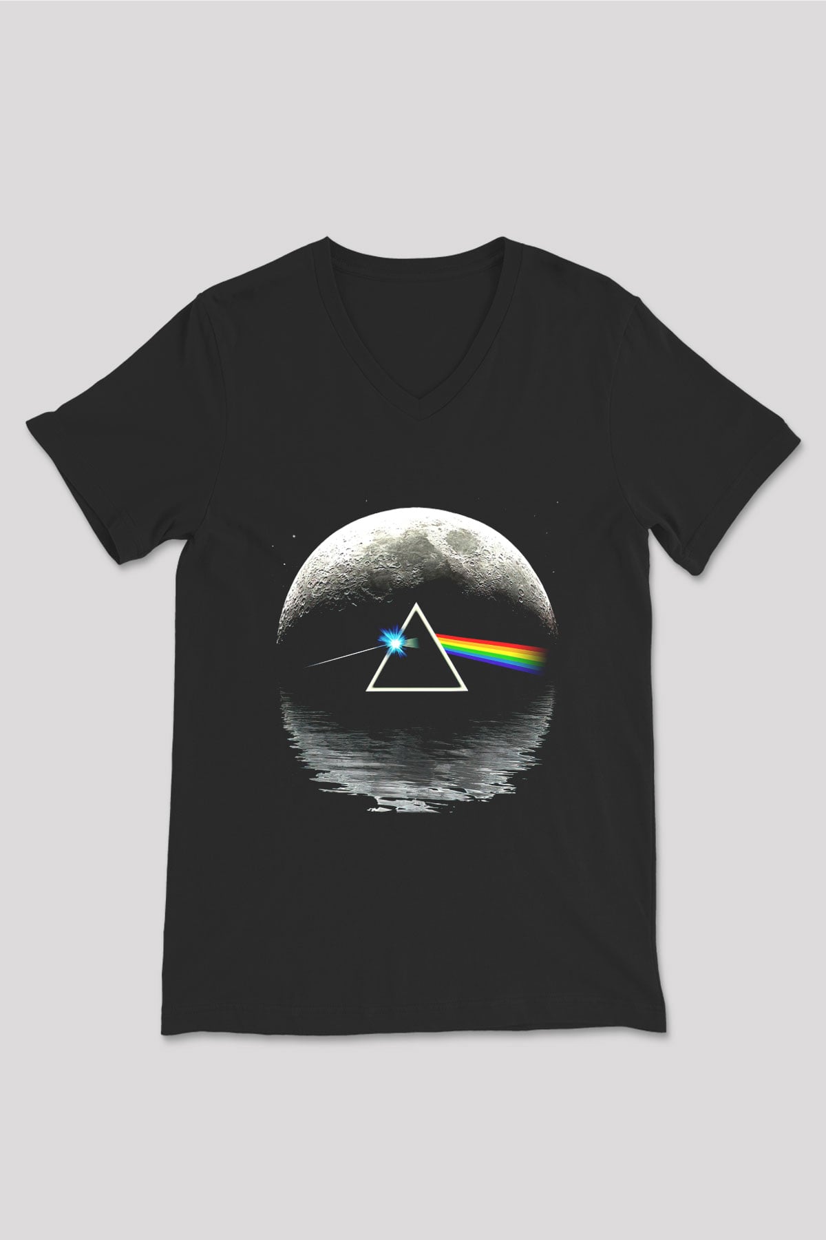 Pink Floyd Siyah Unisex V Yaka Tişört T-Shirt