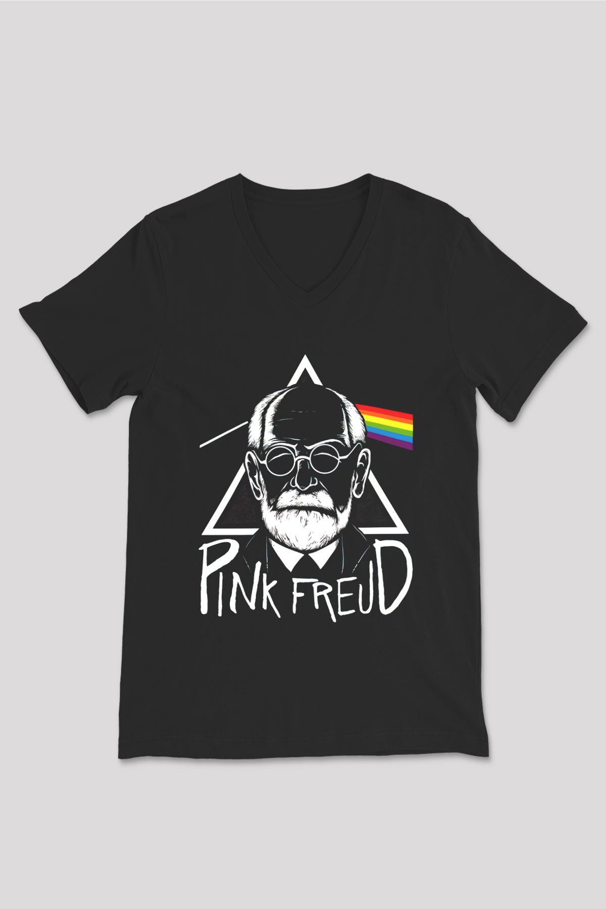 Pink Floyd Siyah Unisex V Yaka Tişört