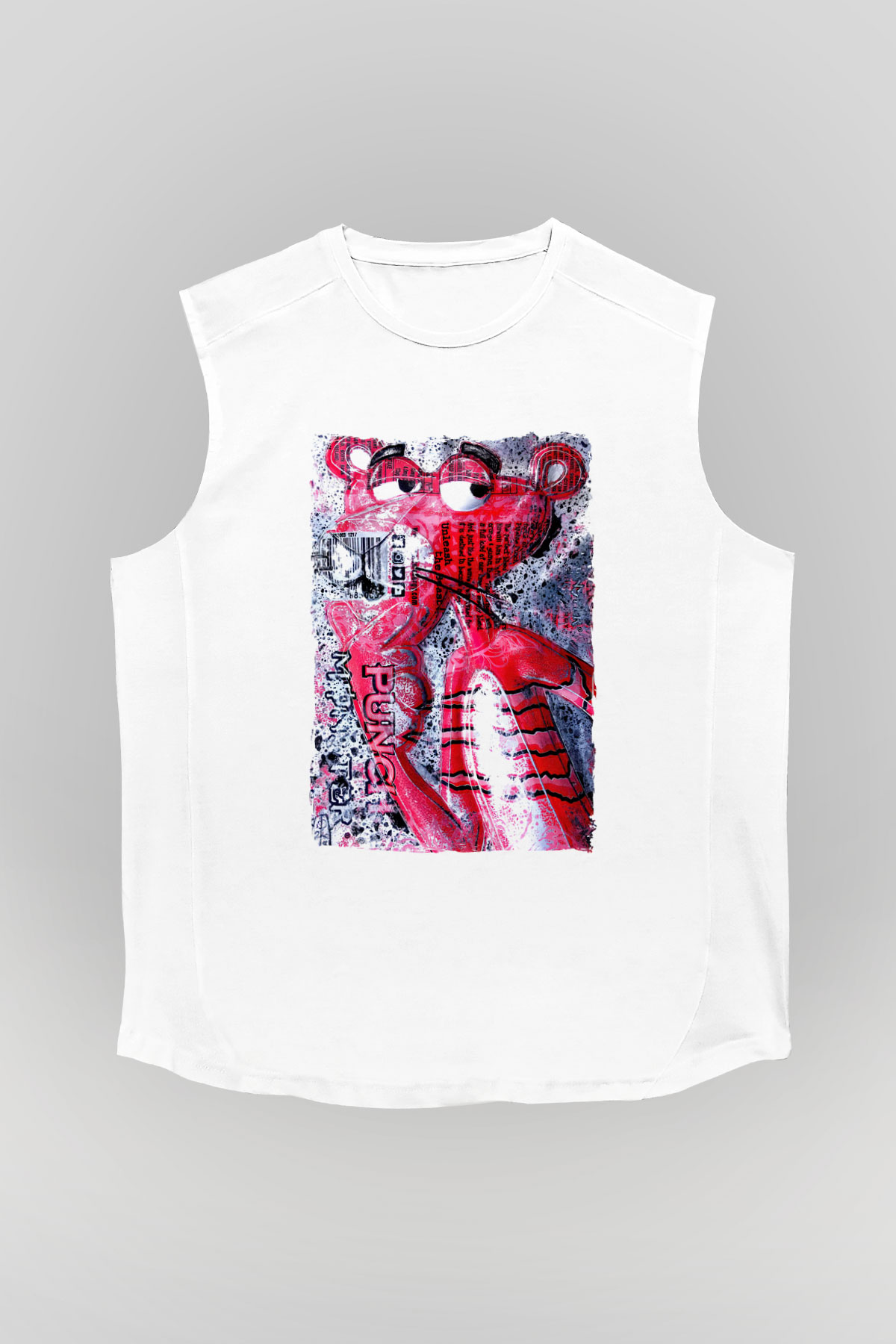Pink Panther Beyaz Unisex  Kolsuz Tişört