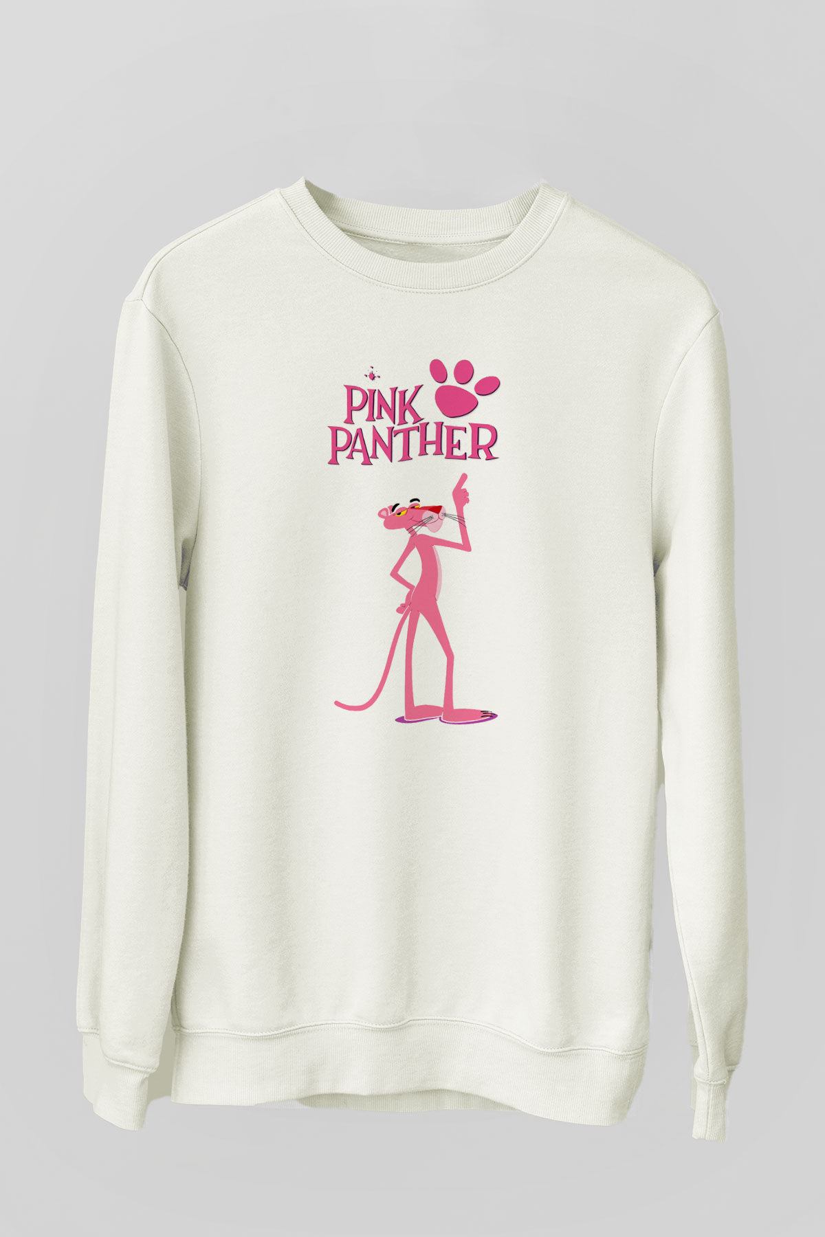 Pink Panther Beyaz Unisex Sweatshirt