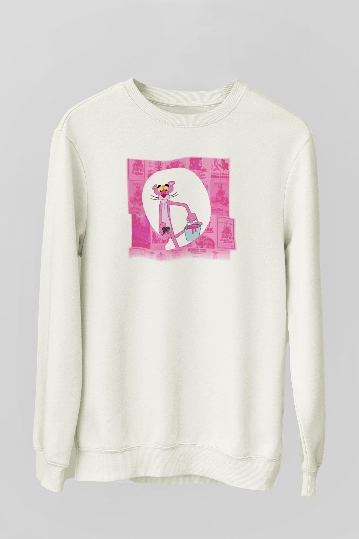 Pink Panther Beyaz Unisex Sweatshirt