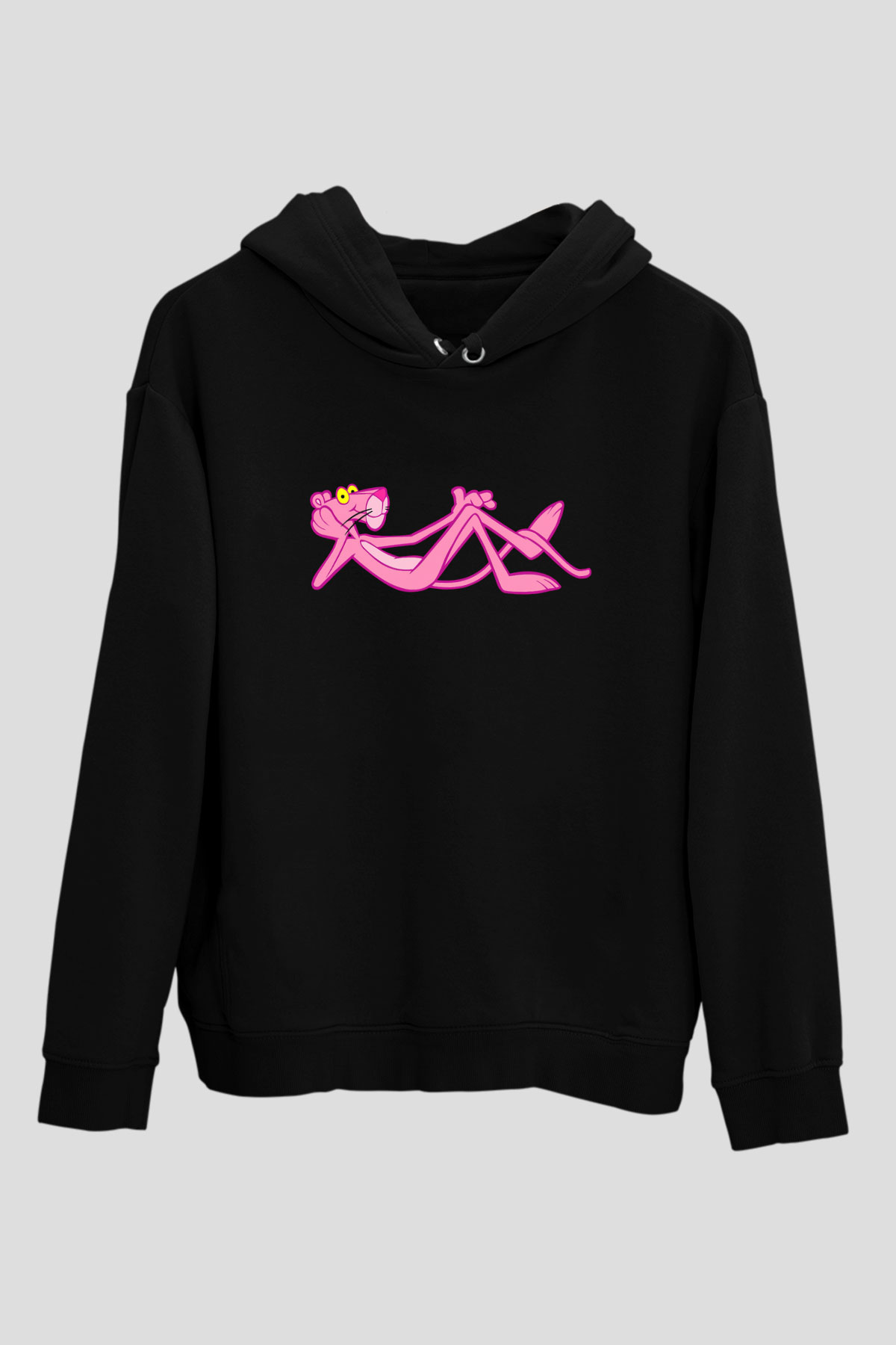 Pink Panther Siyah Unisex Hoodie