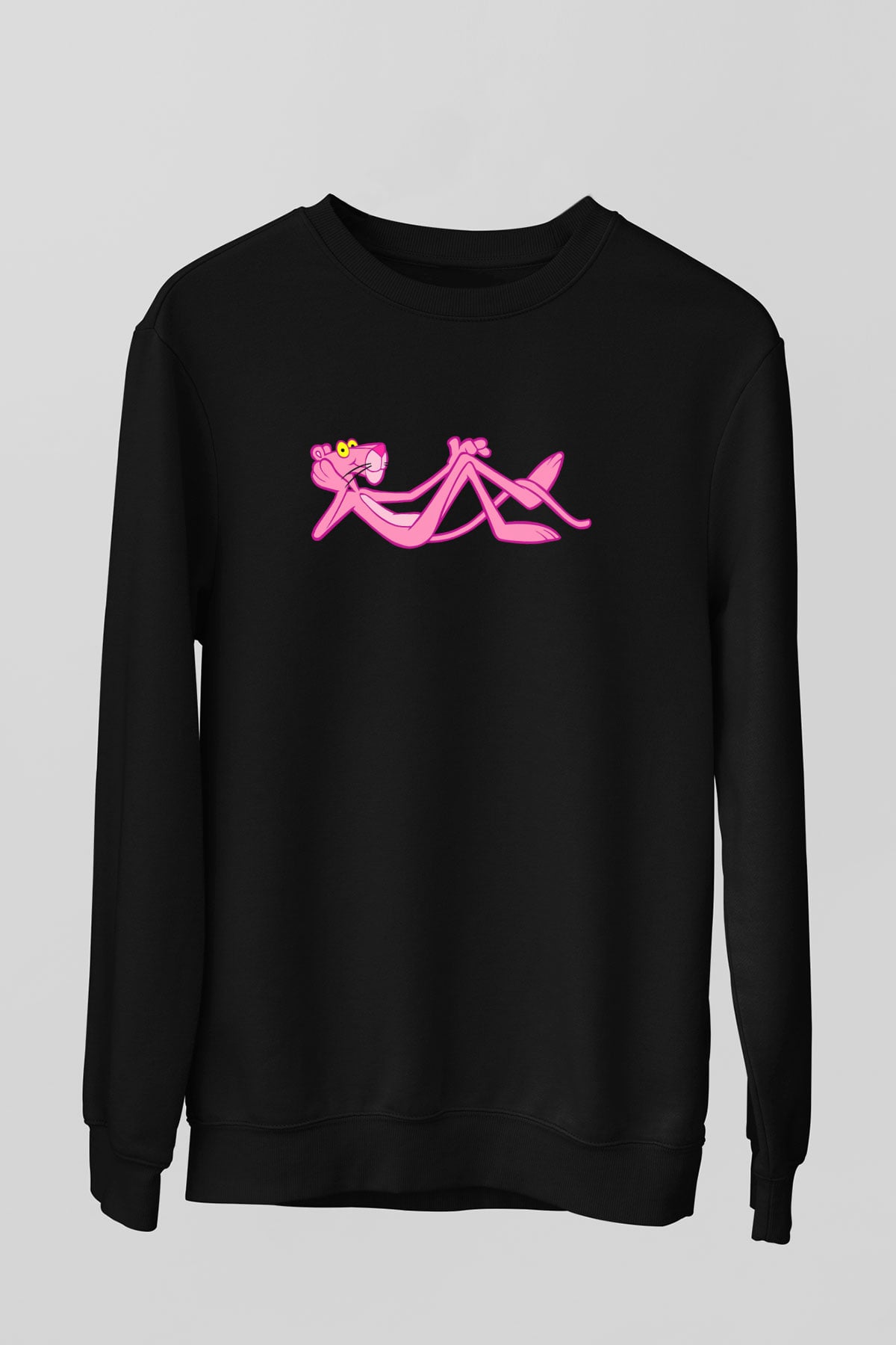 Pink Panther Siyah Unisex  Sweatshirt