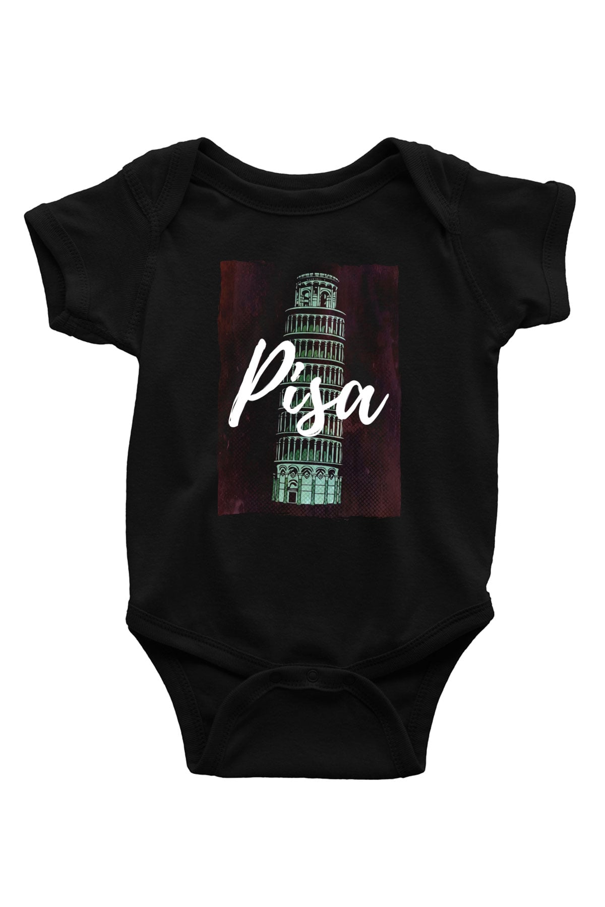 Pisa Kulesi Siyah Bebek Body - Zıbın