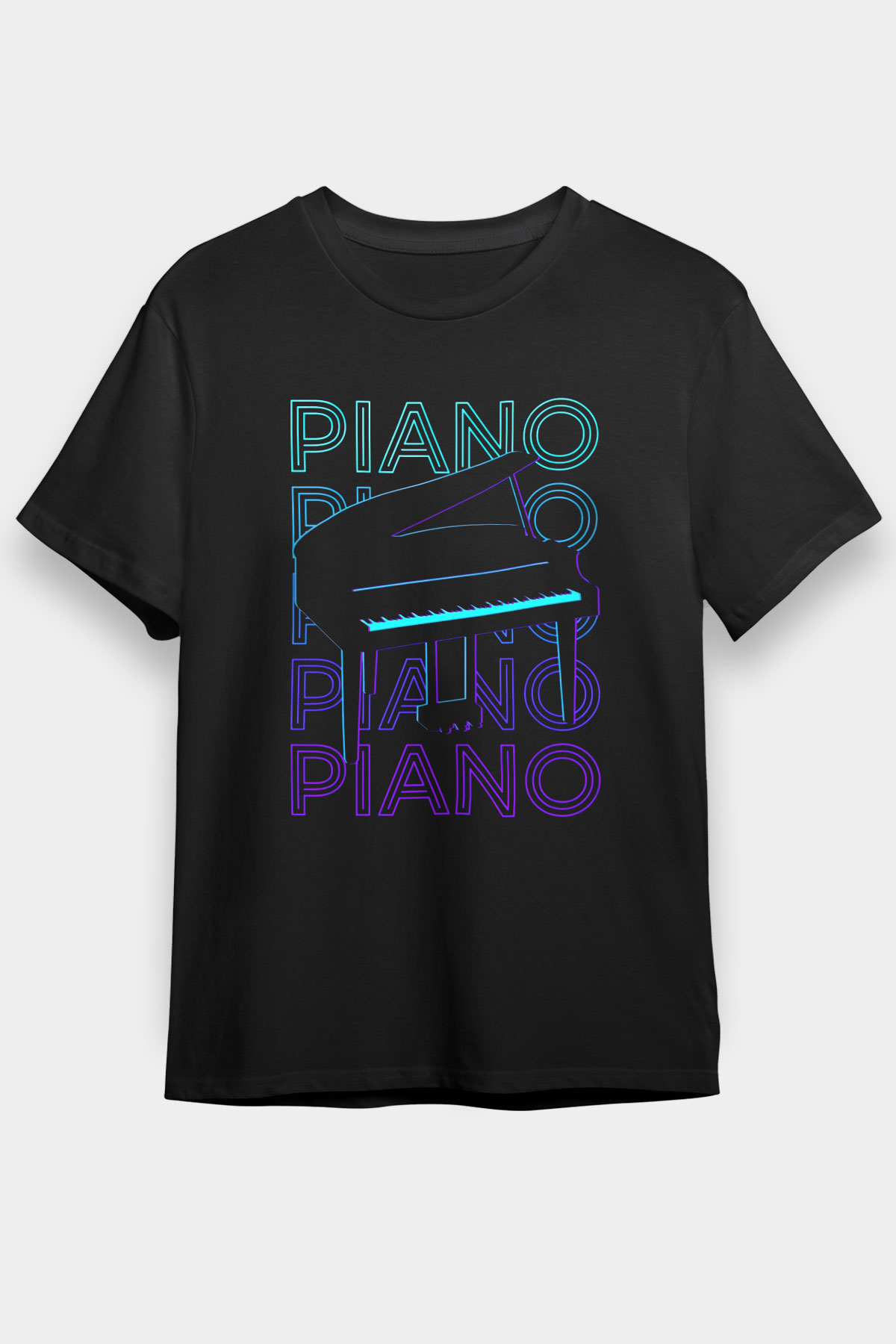 Piyanist Siyah Unisex Tişört T-Shirt - TişörtFabrikası