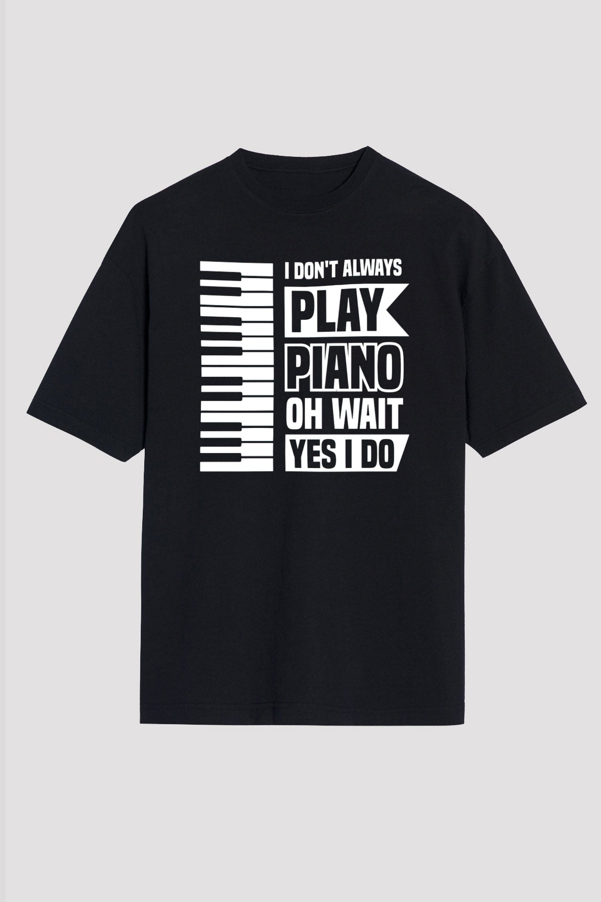 Piyanist Siyah Unisex Tişört T-Shirt - TişörtFabrikası