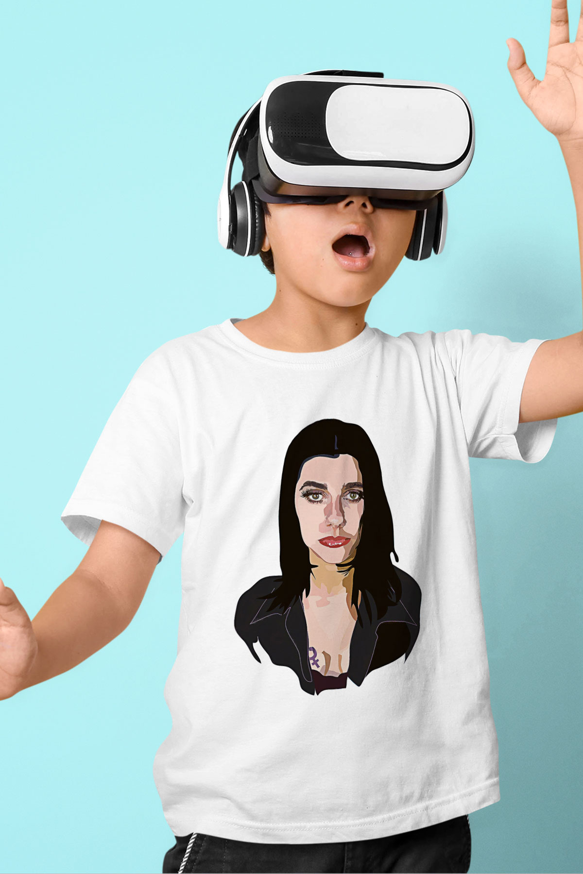 Pj Harvey Baskılı Beyaz Unisex Beyaz Çocuk Tişört - Tshirt