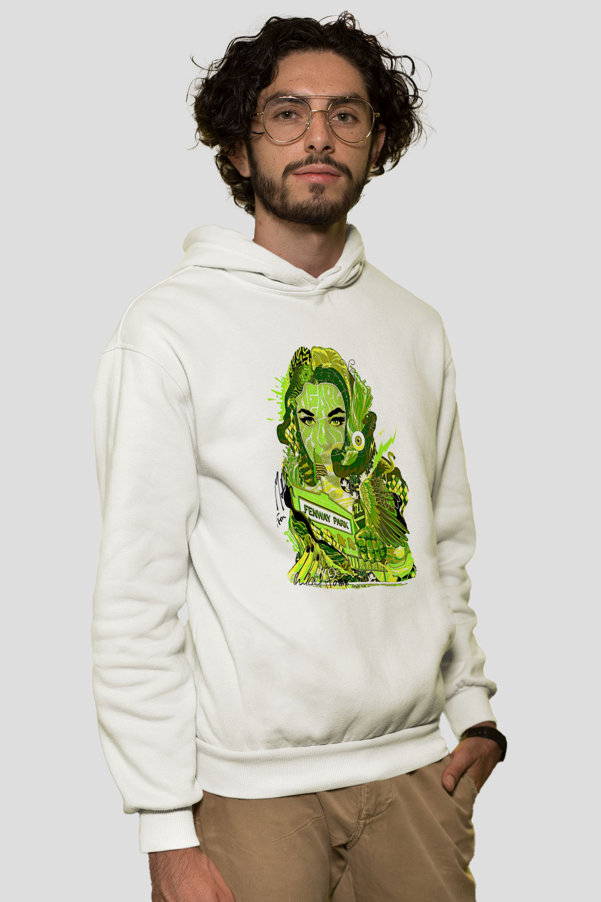 Pj Harvey Baskılı Beyaz Unisex Kapüşonlu Sweatshirt
