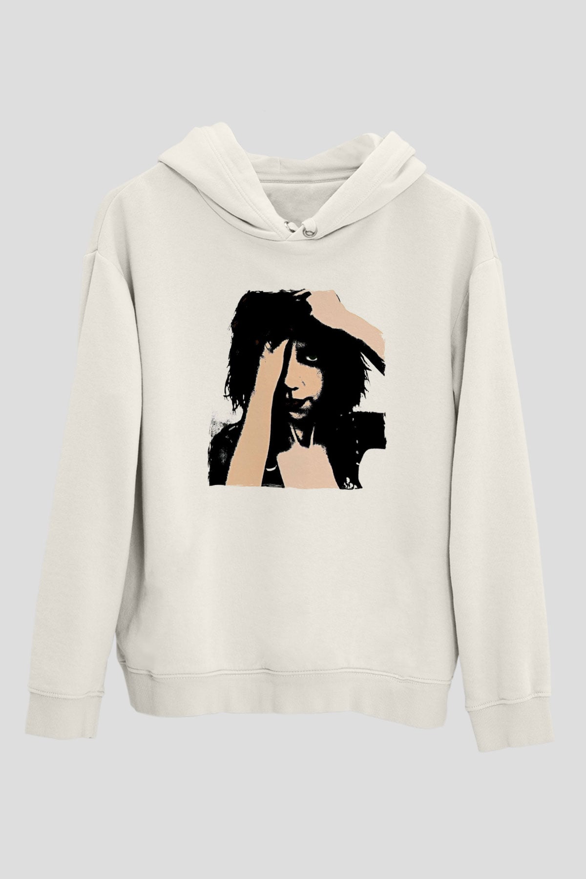Pj Harvey Baskılı Beyaz Unisex Kapüşonlu Sweatshirt