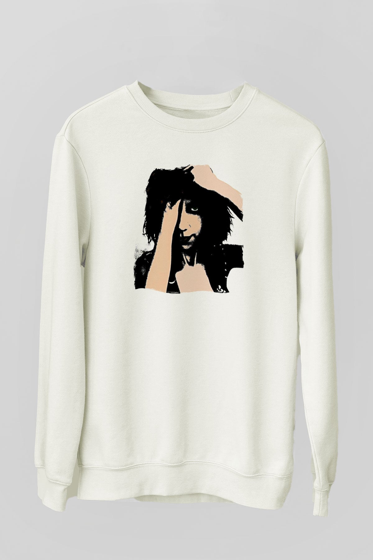 Pj Harvey Baskılı Beyaz Unisex Sweatshirt