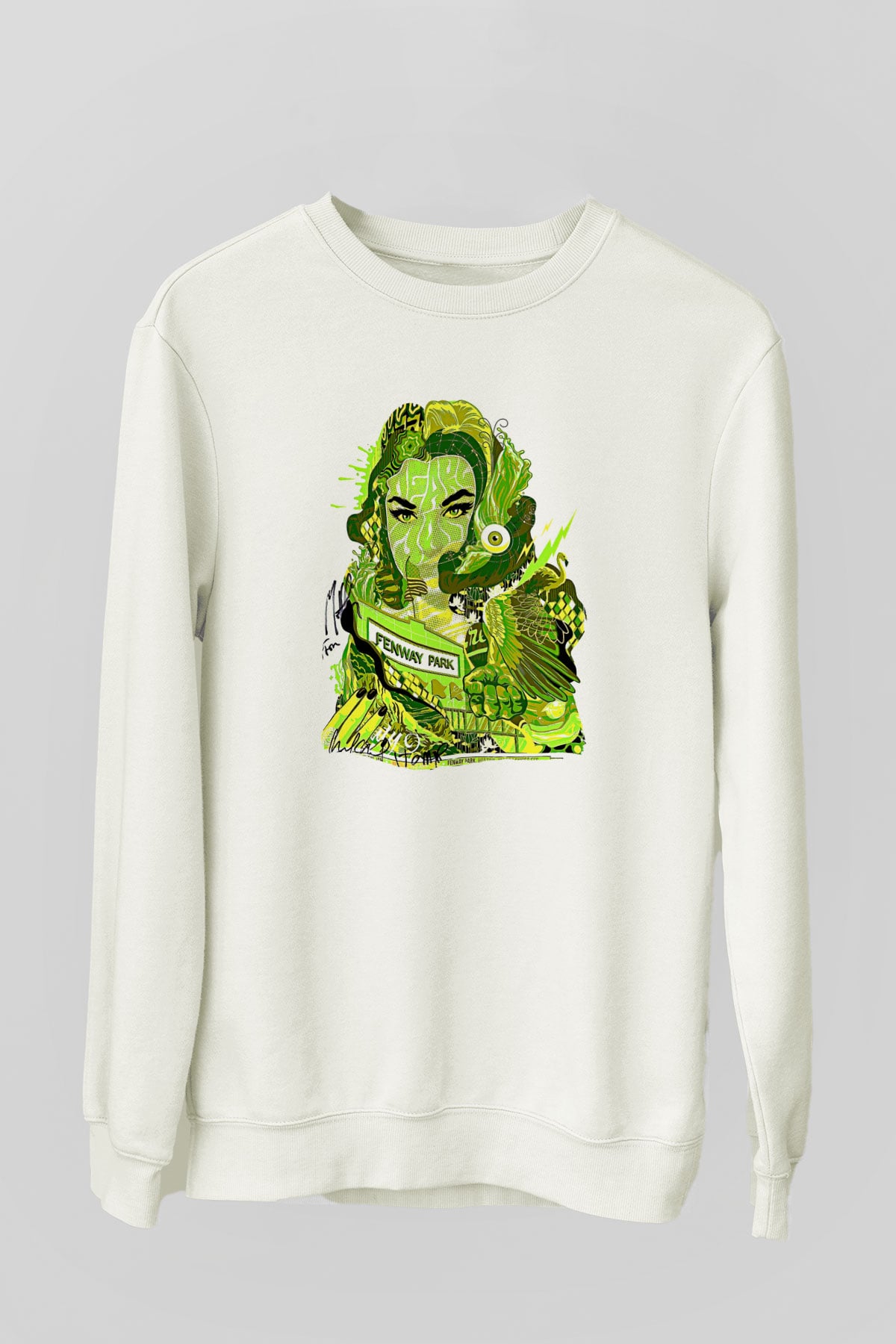 Pj Harvey Baskılı Beyaz Unisex Sweatshirt