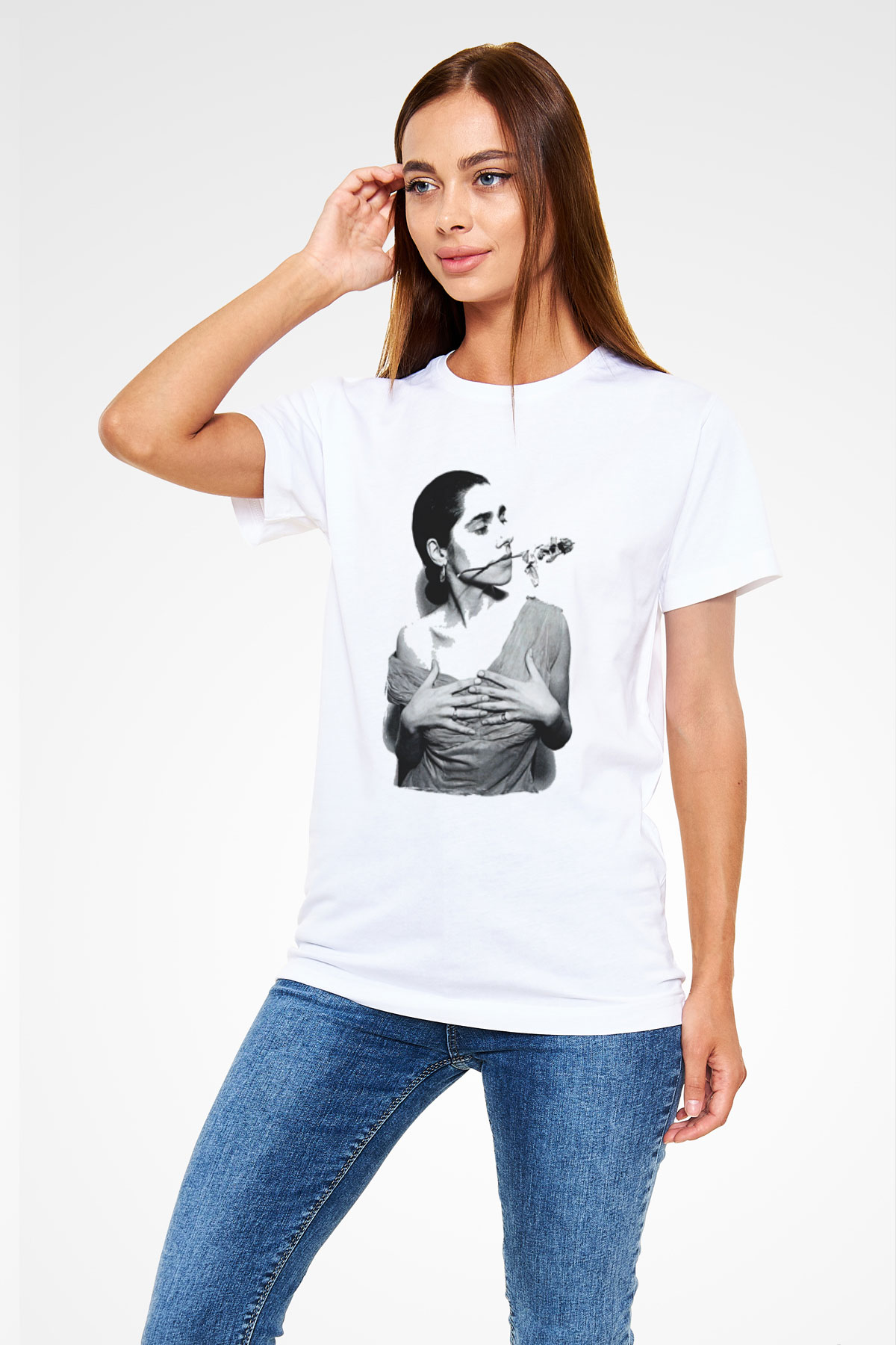 Pj Harvey Baskılı Unisex Beyaz Tişört - Tshirt