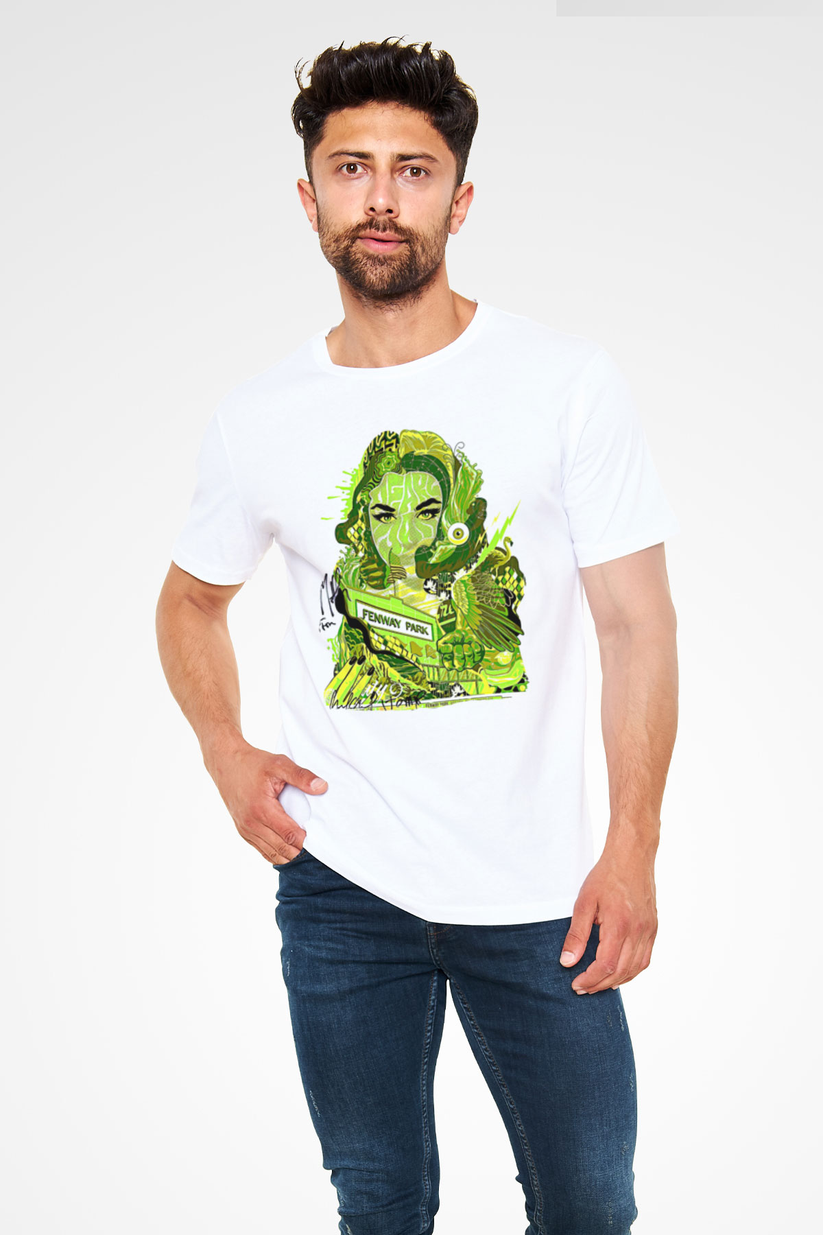 Pj Harvey Baskılı Unisex Beyaz Tişört - Tshirt