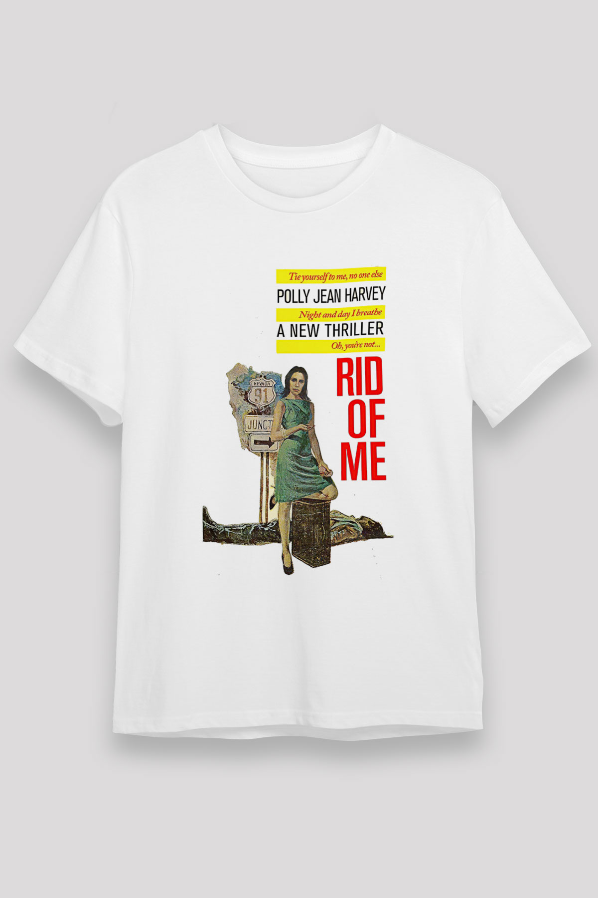 Pj Harvey Baskılı Unisex Beyaz Tişört - Tshirt