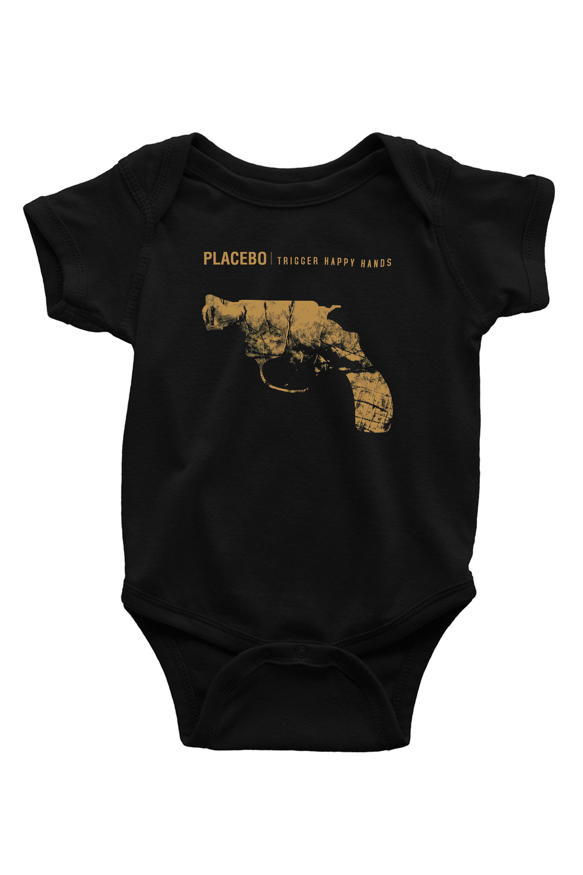 Placebo Baskılı Siyah Bebek Body - Zıbın