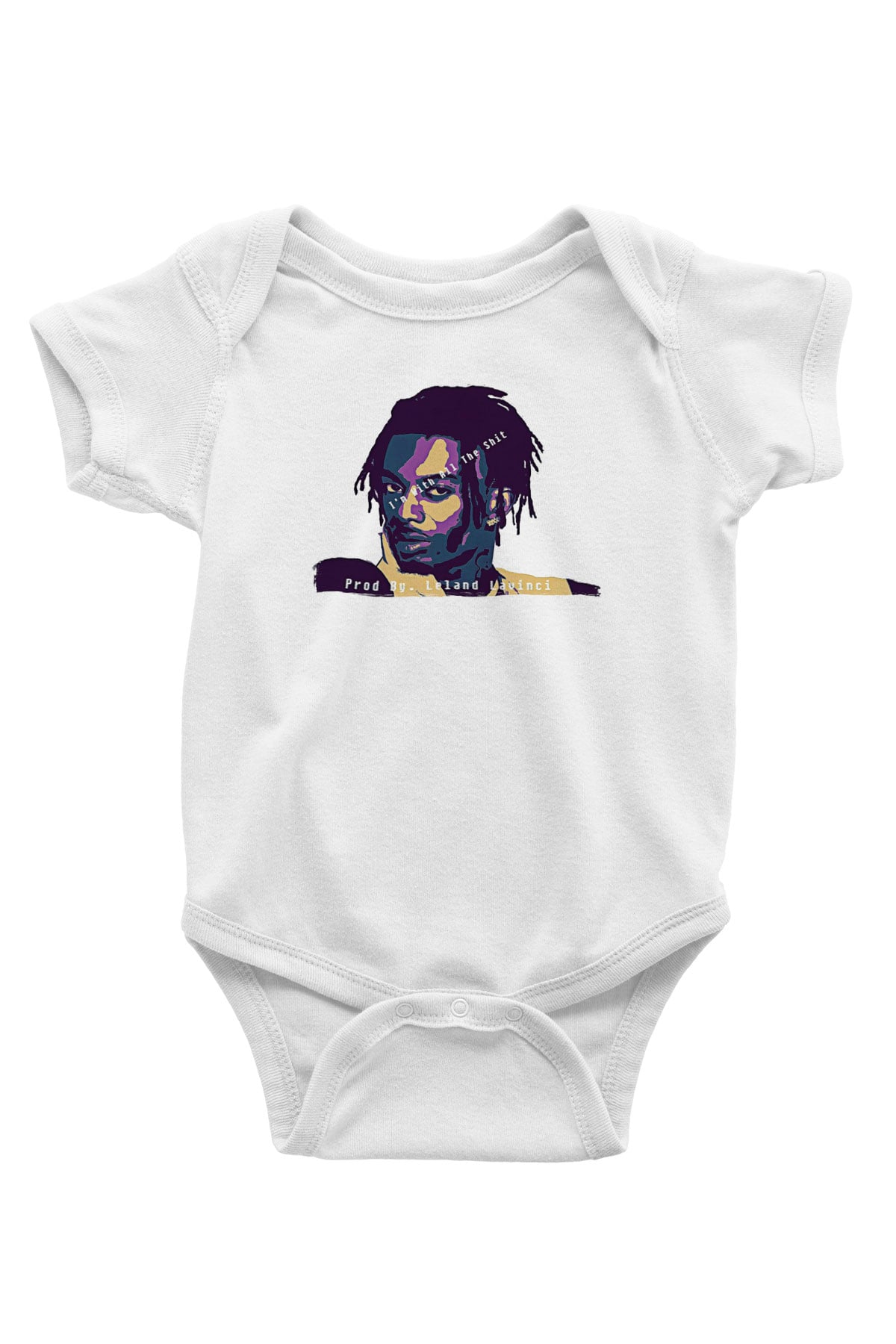 Playboi Carti Baskılı Beyaz Unisex Bebek Body - Zıbın