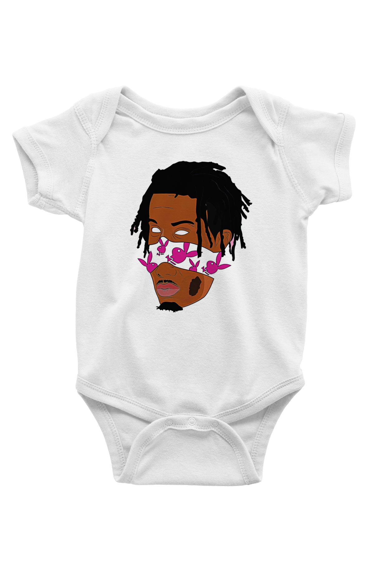 Playboi Carti Baskılı Beyaz Unisex Bebek Body - Zıbın