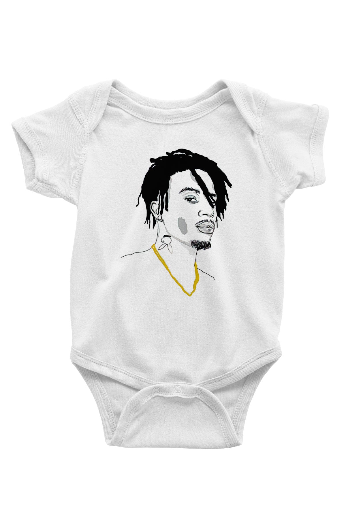 Playboi Carti Baskılı Beyaz Unisex Bebek Body - Zıbın