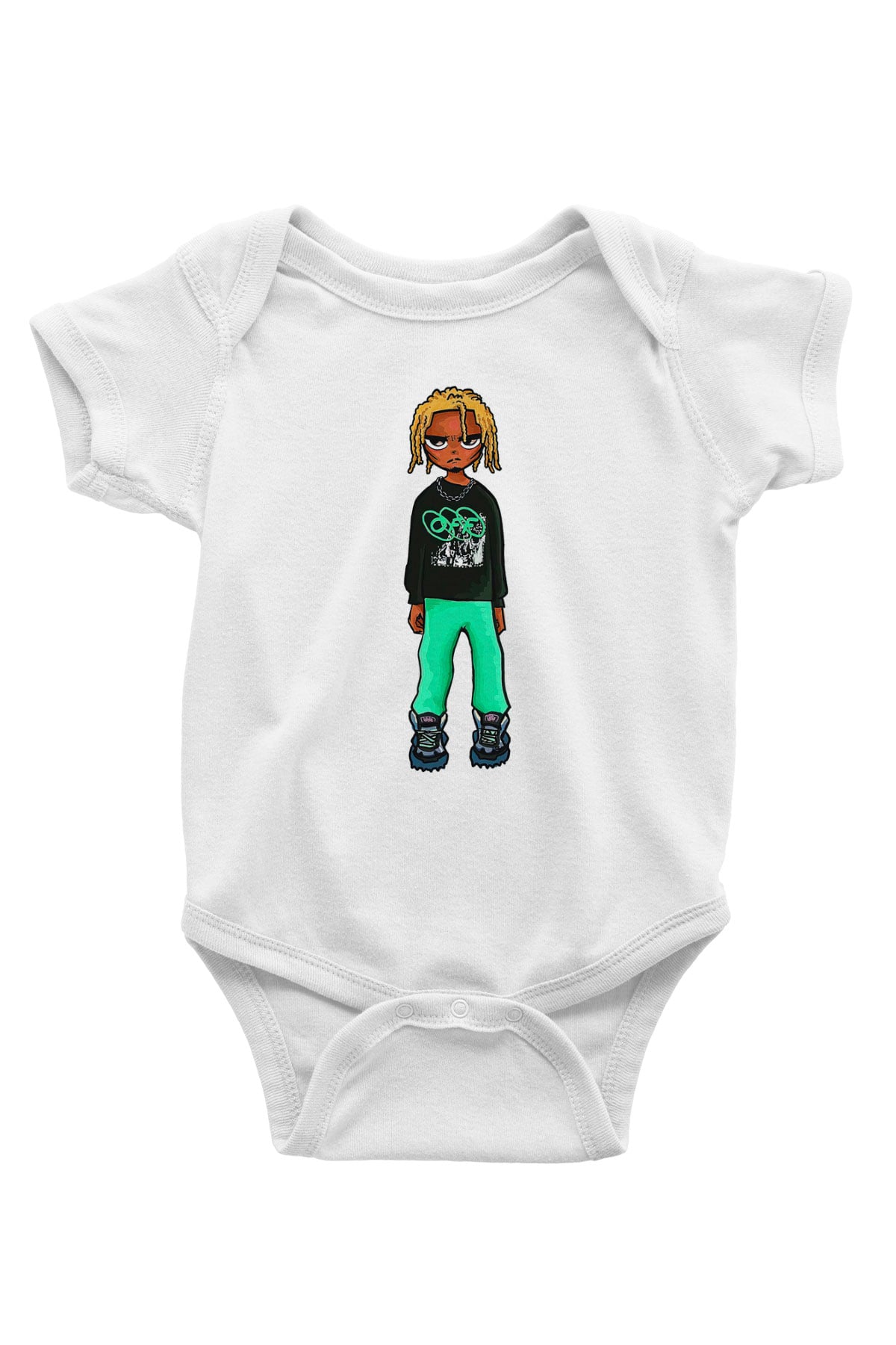 Playboi Carti Baskılı Beyaz Unisex Bebek Body - Zıbın