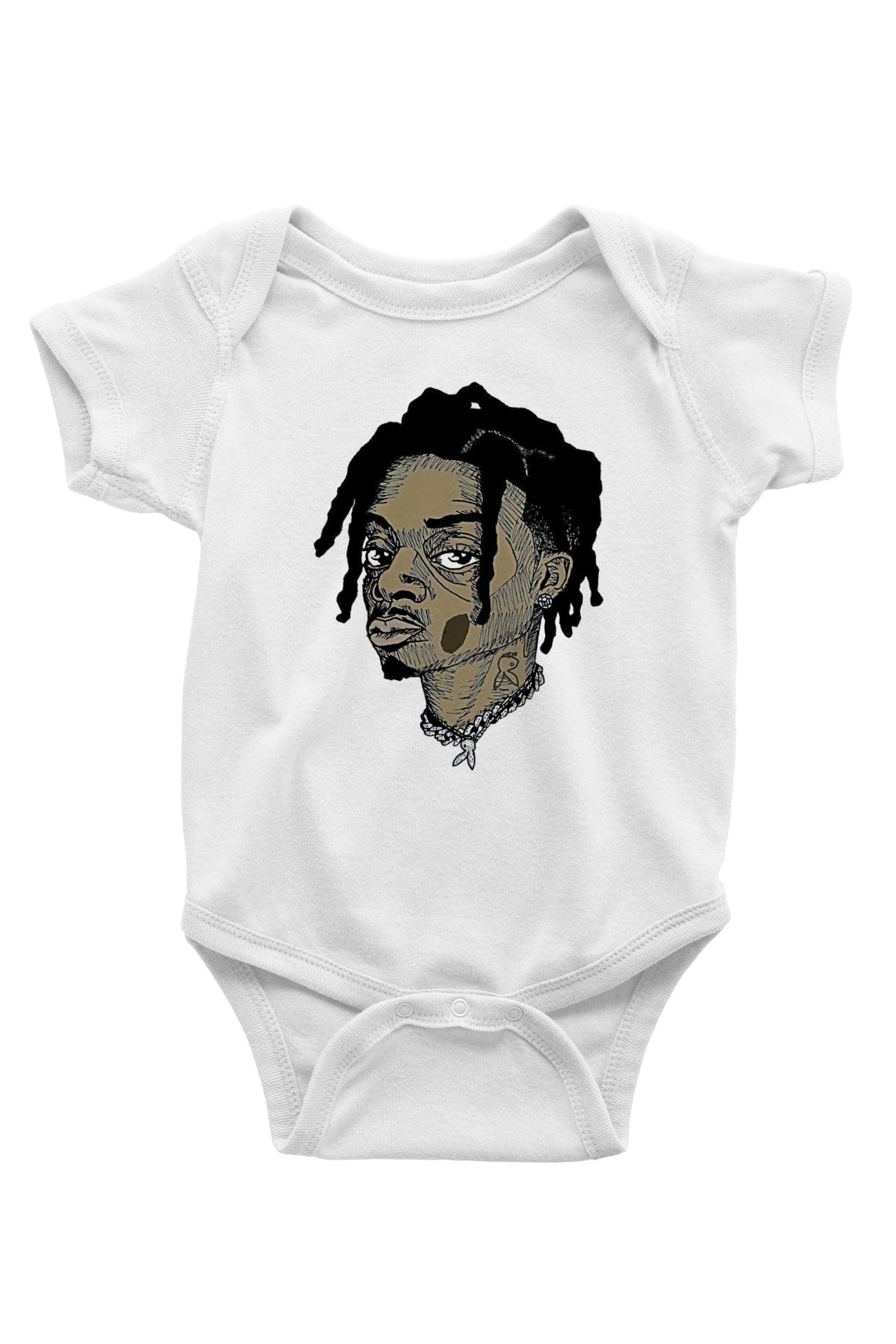 Playboi Carti Baskılı Beyaz Unisex Bebek Body - Zıbın