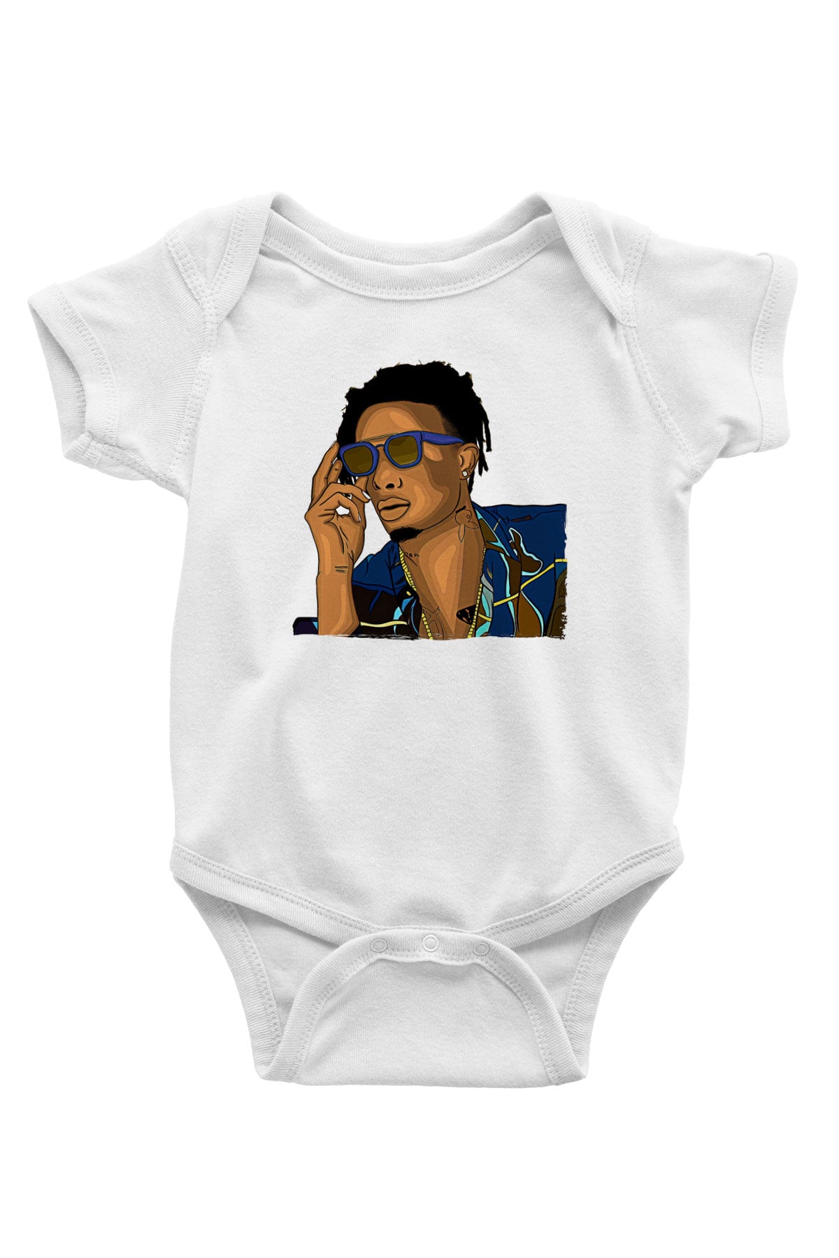 Playboi Carti Baskılı Beyaz Unisex Bebek Body - Zıbın