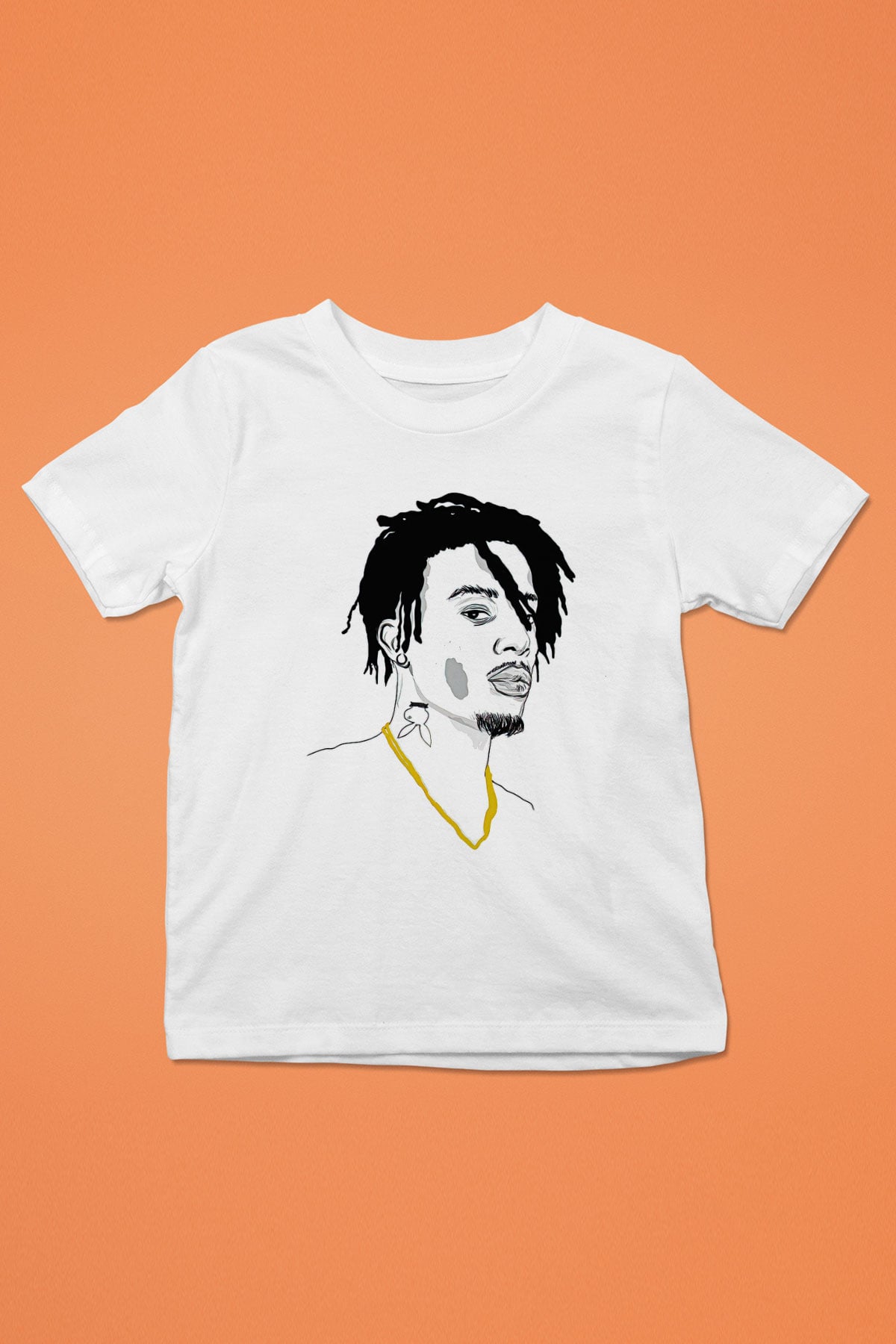 Playboi Carti Baskılı Beyaz Unisex Beyaz Çocuk Tişört - Tshirt