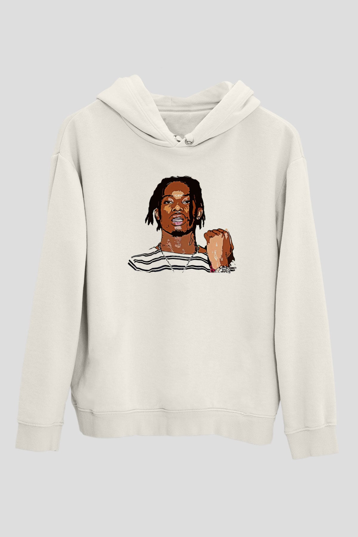 Playboi Carti Baskılı Beyaz Unisex Kapüşonlu Sweatshirt