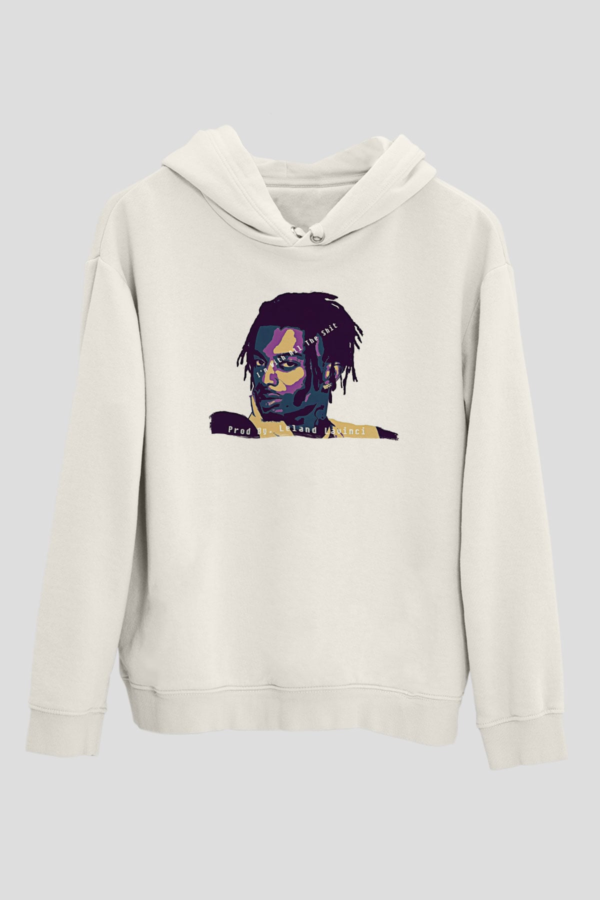 Playboi Carti Baskılı Beyaz Unisex Kapüşonlu Sweatshirt