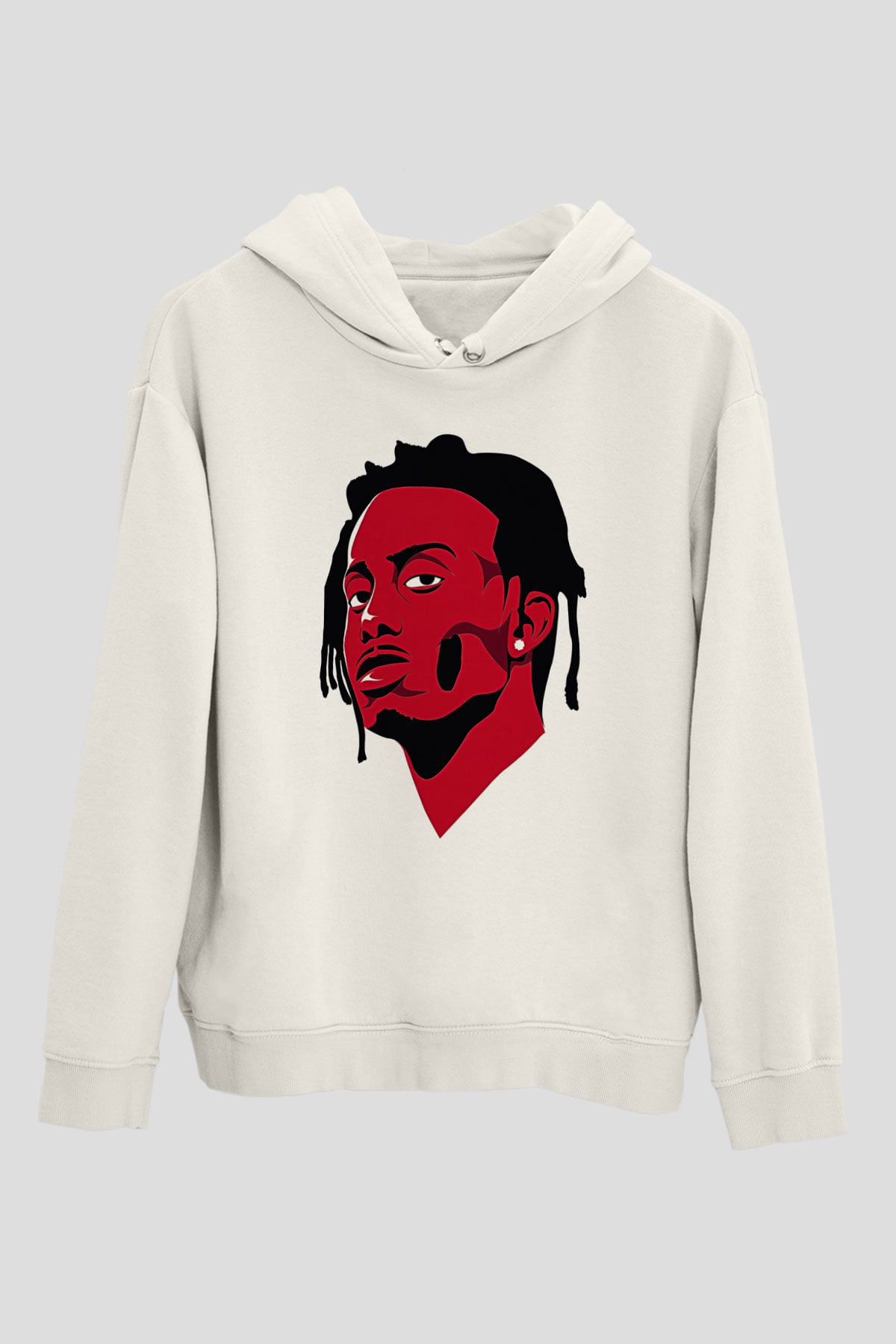 Playboi Carti Baskılı Beyaz Unisex Kapüşonlu Sweatshirt