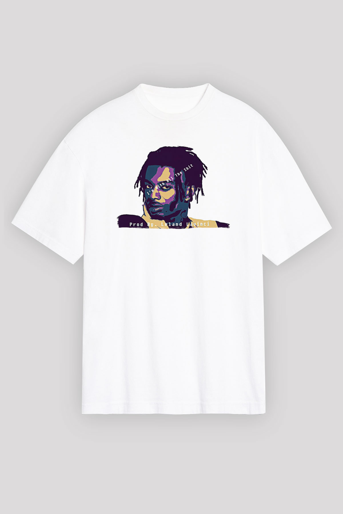 Playboi Carti Baskılı Beyaz Unisex Oversize Tişört - Tshirt