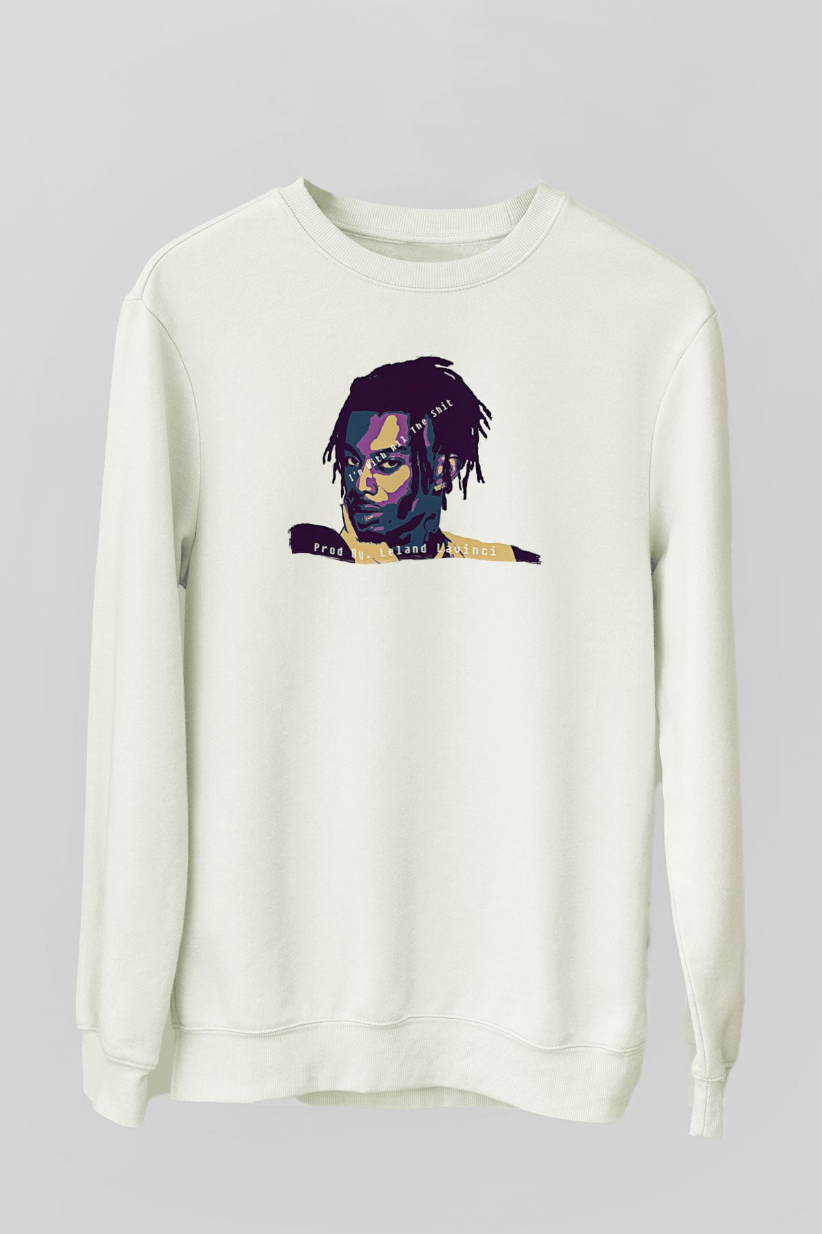 Playboi Carti Baskılı Beyaz Unisex Sweatshirt