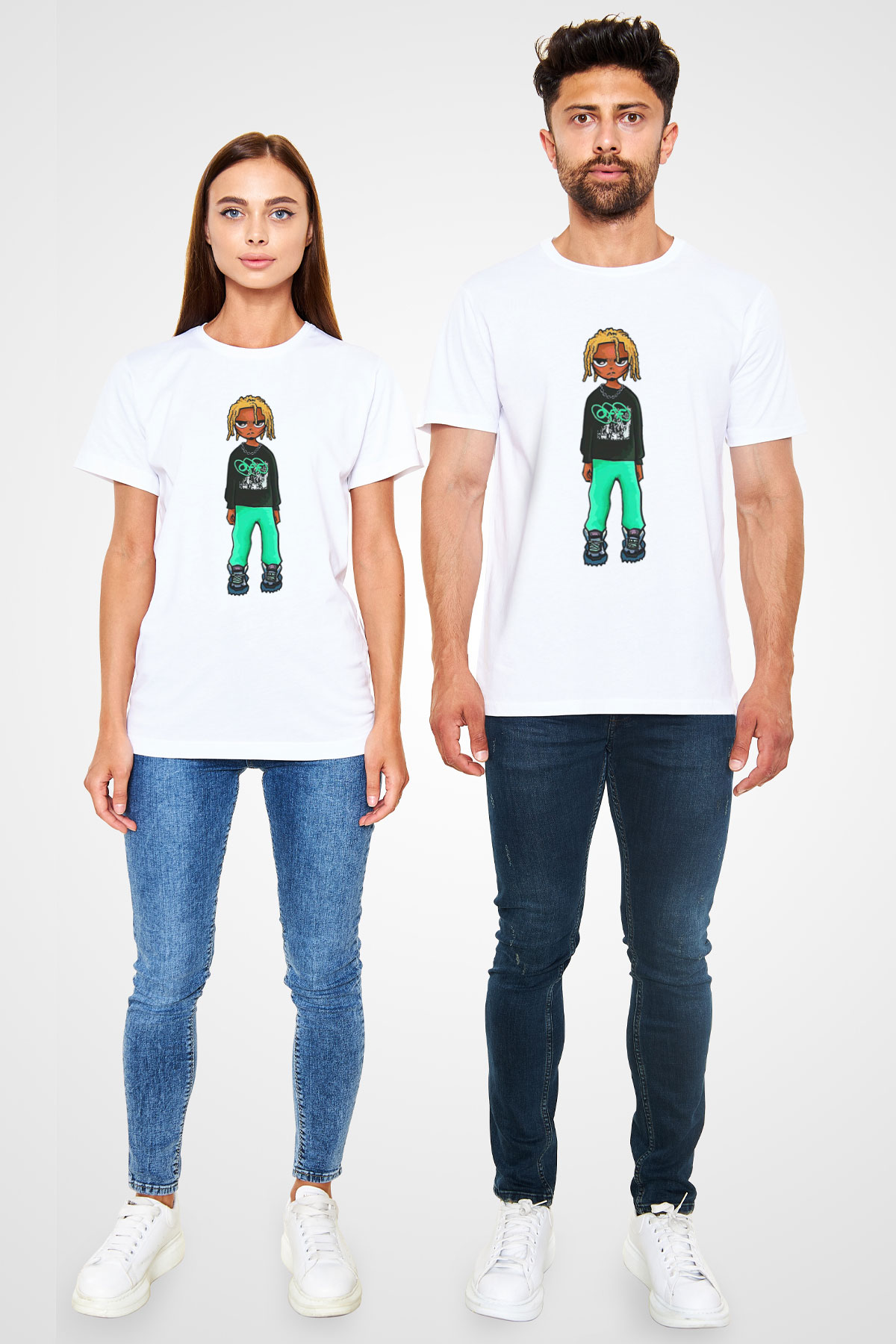 Playboi Carti Baskılı Unisex Beyaz Tişört - Tshirt