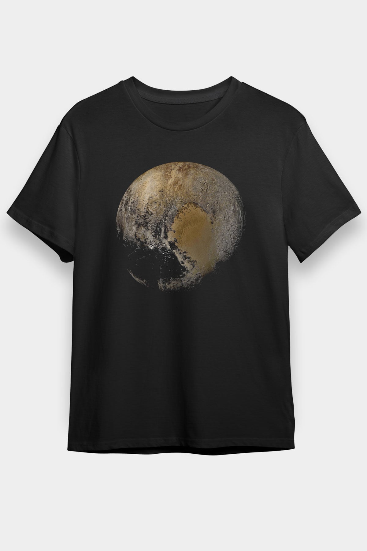 Plüton Siyah Unisex Tişört T-Shirt - TişörtFabrikası