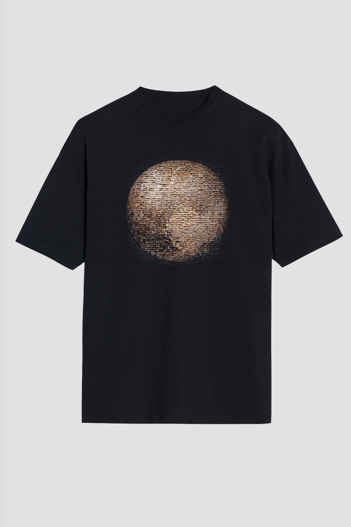 Plüton Siyah Unisex Tişört T-Shirt - TişörtFabrikası