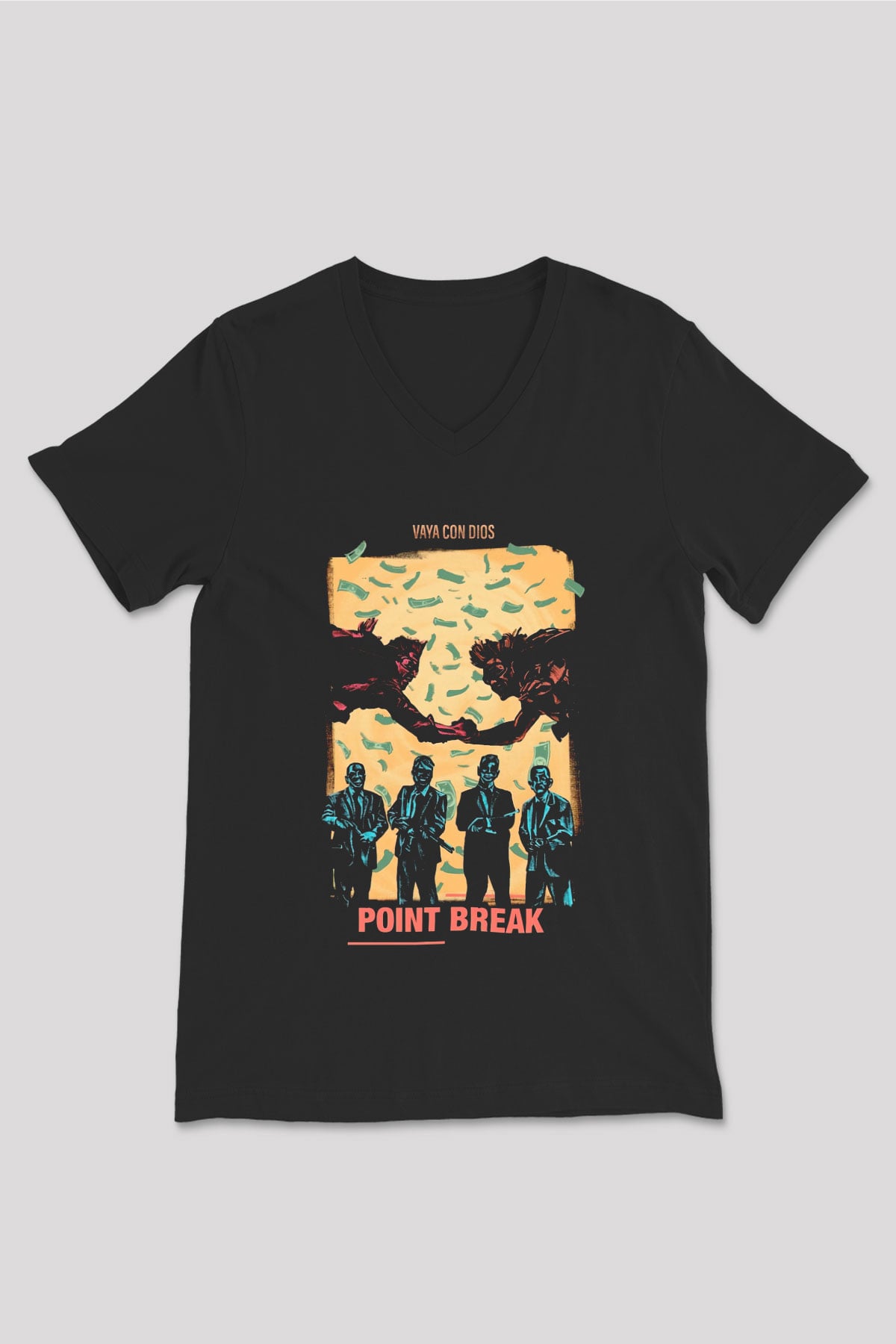 Point Break Siyah Unisex  V Yaka Tişört