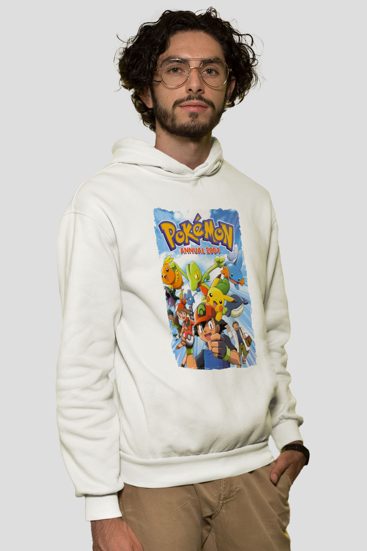 Pokemon Beyaz Unisex Hoodie