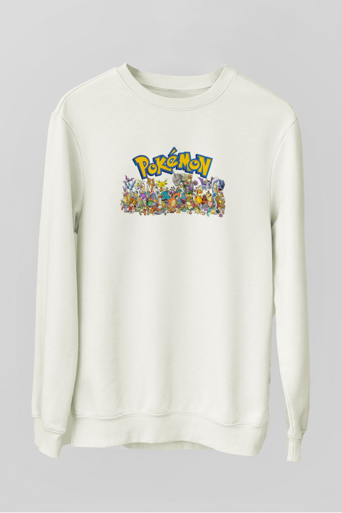 Pokemon Beyaz Unisex Sweatshirt
