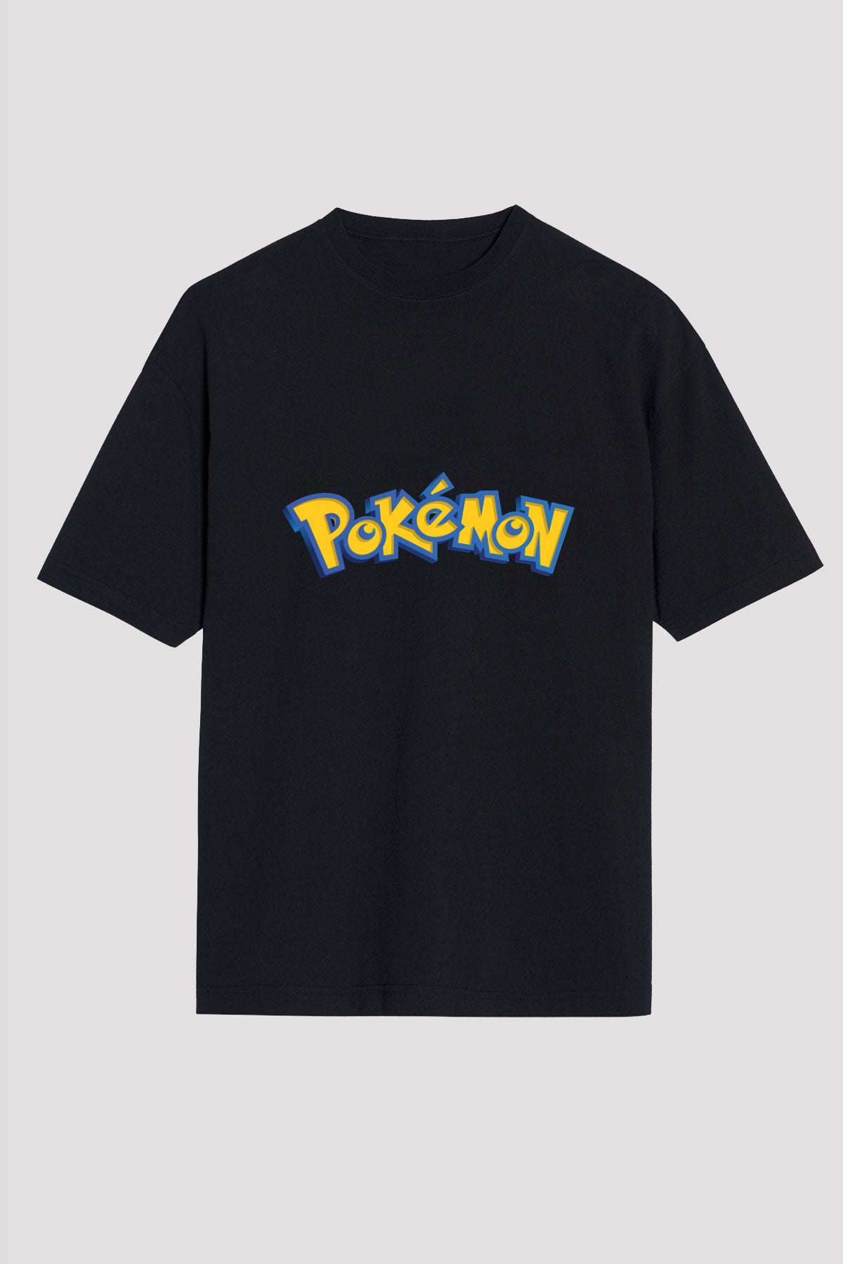 Pokemon Siyah Unisex Oversize Tişört T-Shirt