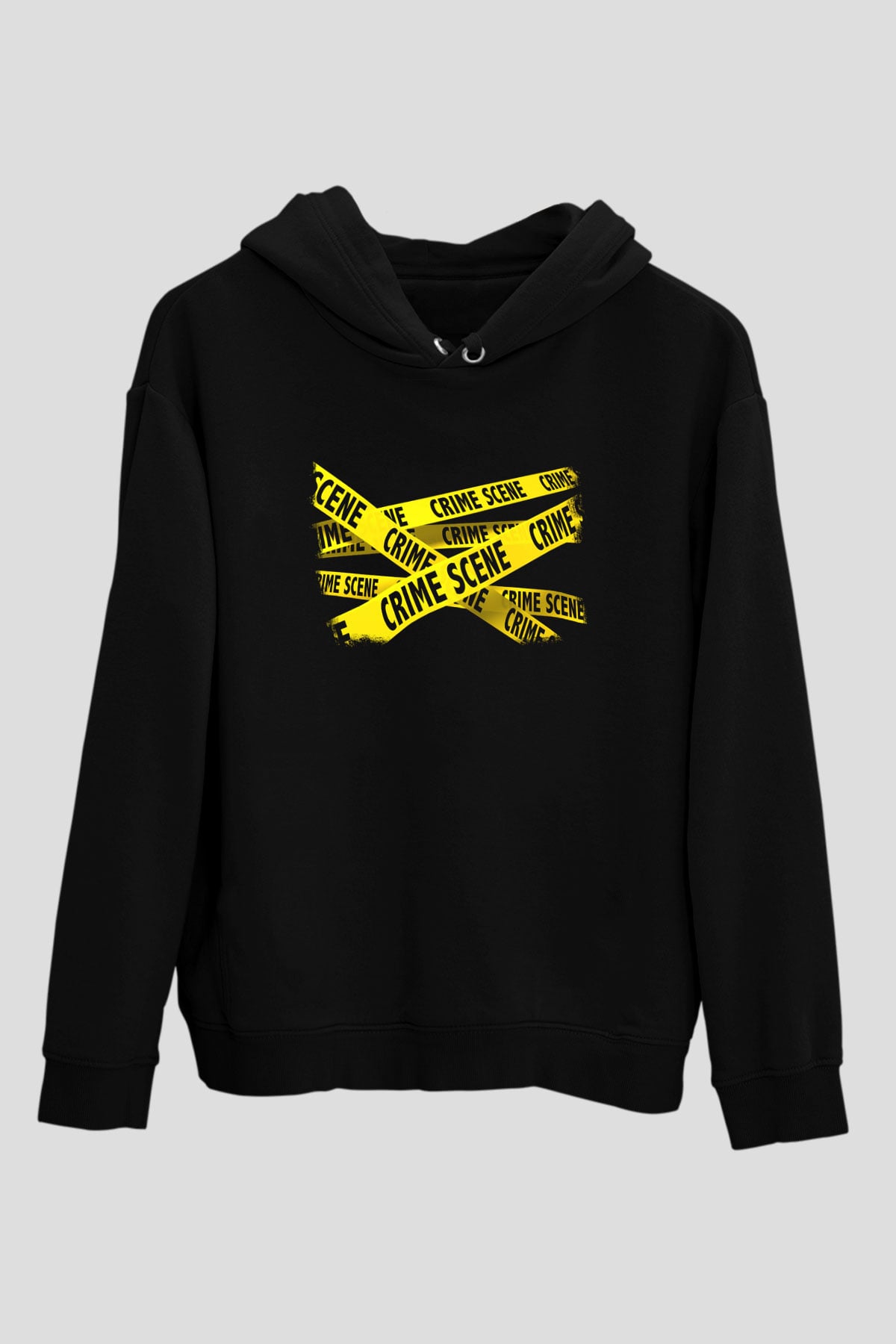 Polis Siyah Unisex Kapşonlu Sweatshirt