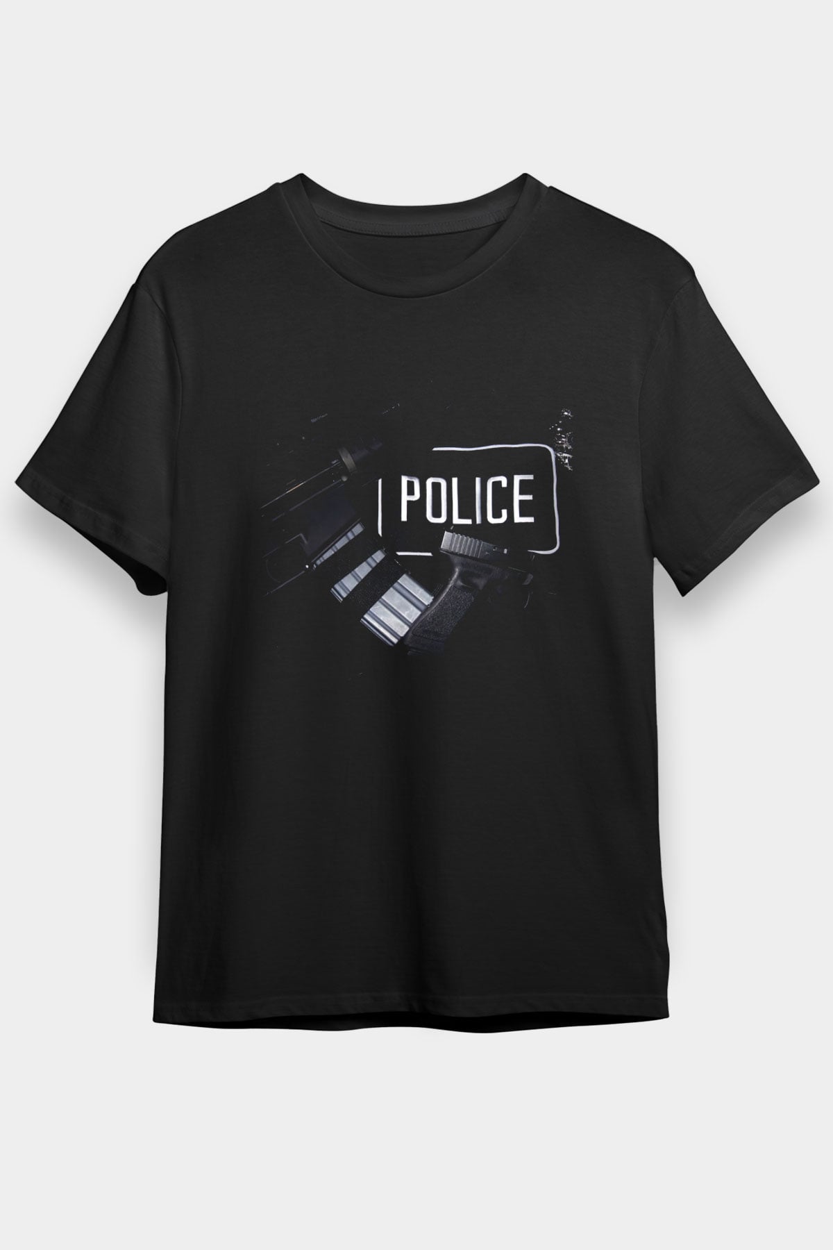 Polis Siyah Unisex Tişört T-Shirt - TişörtFabrikası