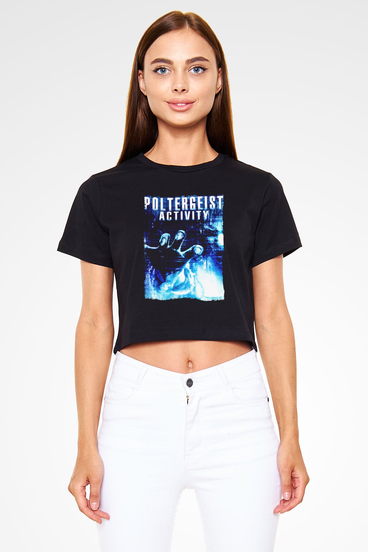 Poltergeist Siyah   Crop Top Tişört