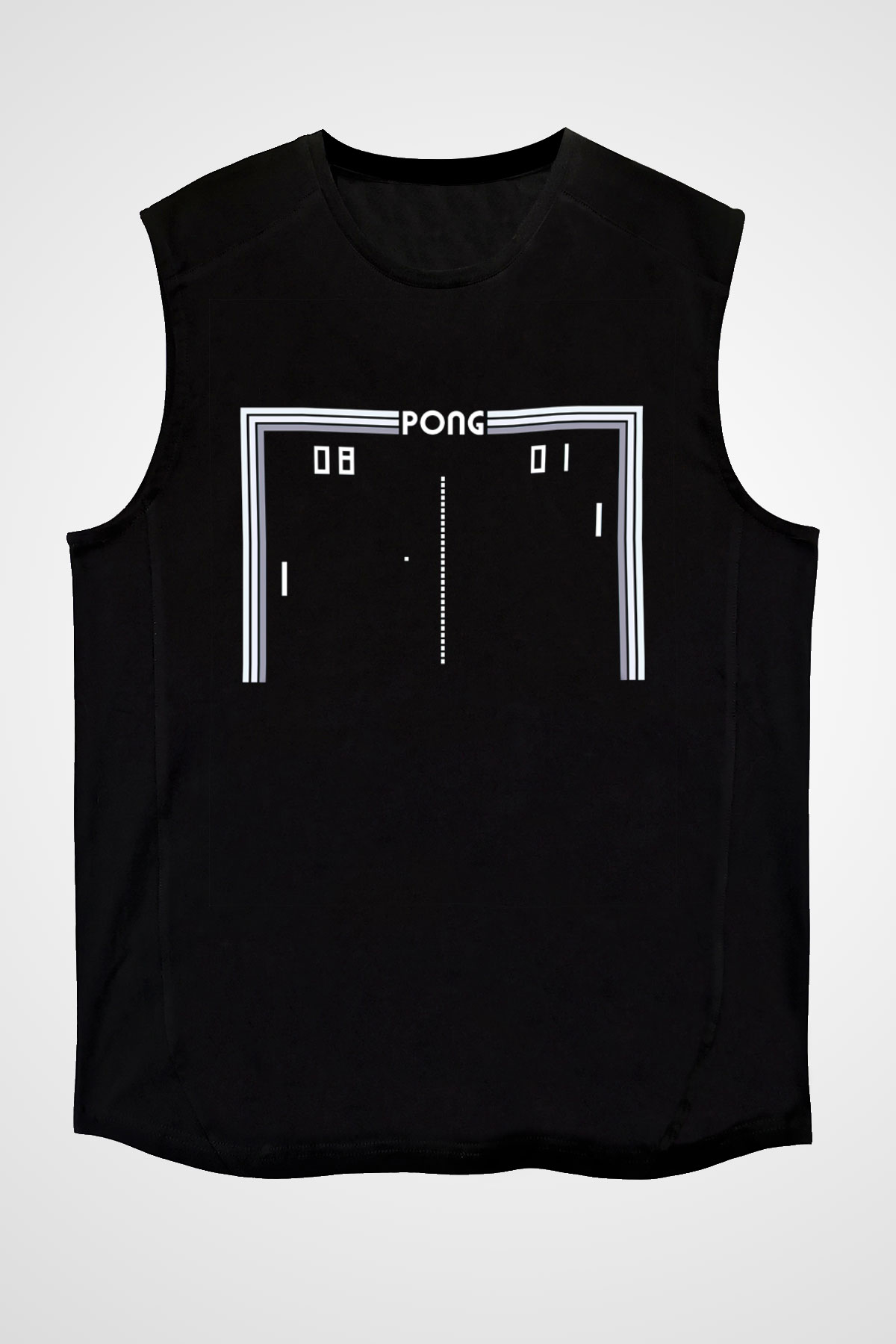 Pong Siyah Unisex  Kolsuz Tişört