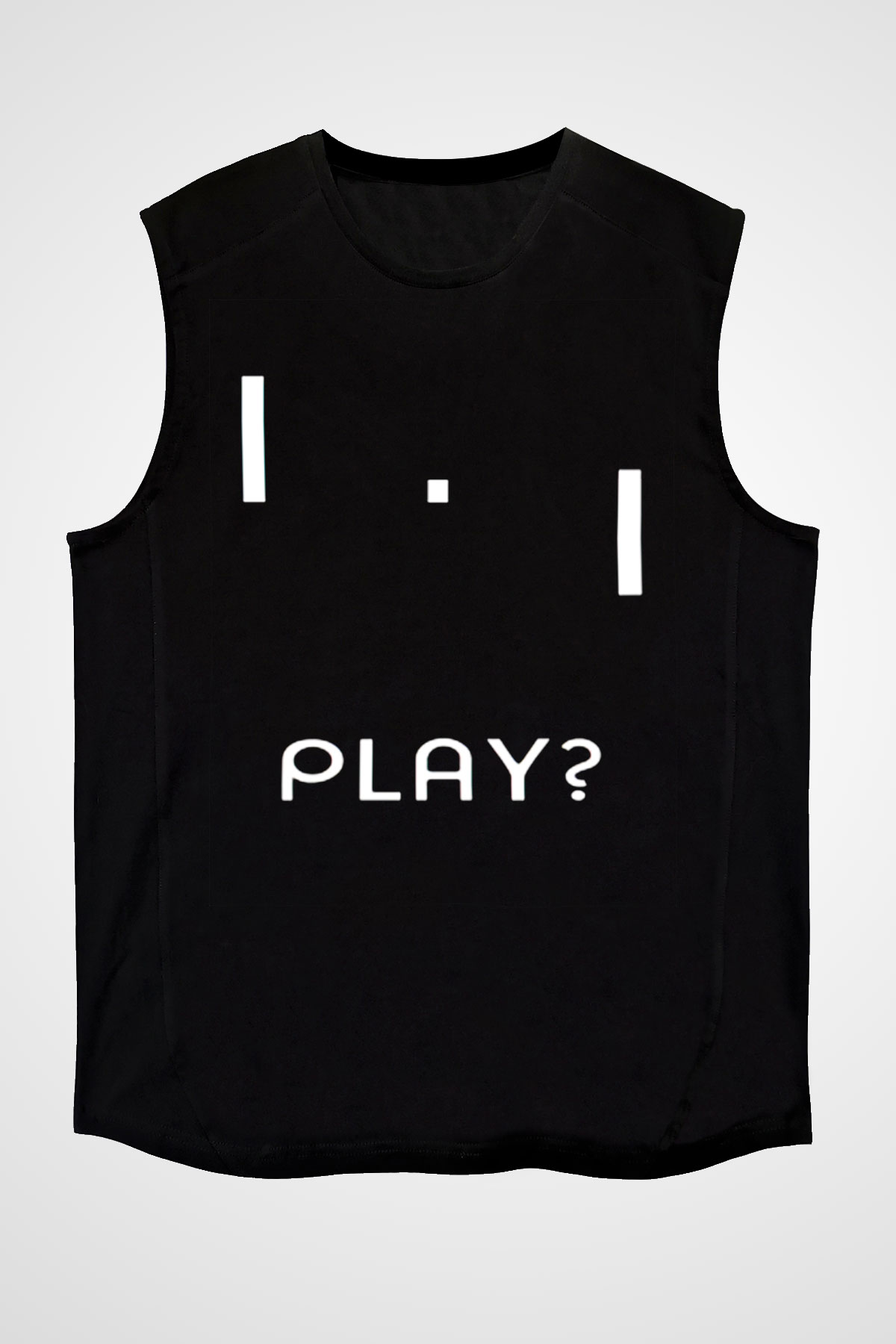 Pong Siyah Unisex Kolsuz Tişört