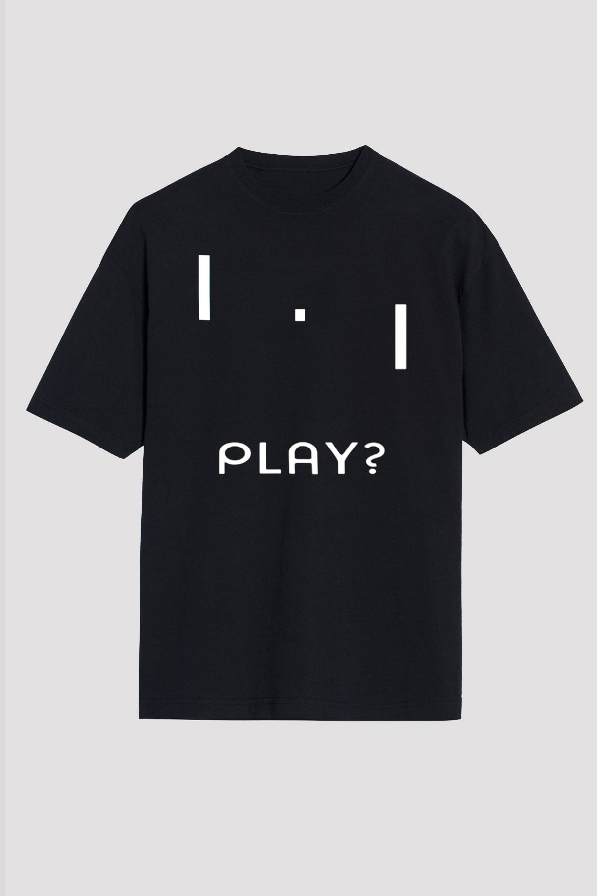 Pong Siyah Unisex Oversize Tişört