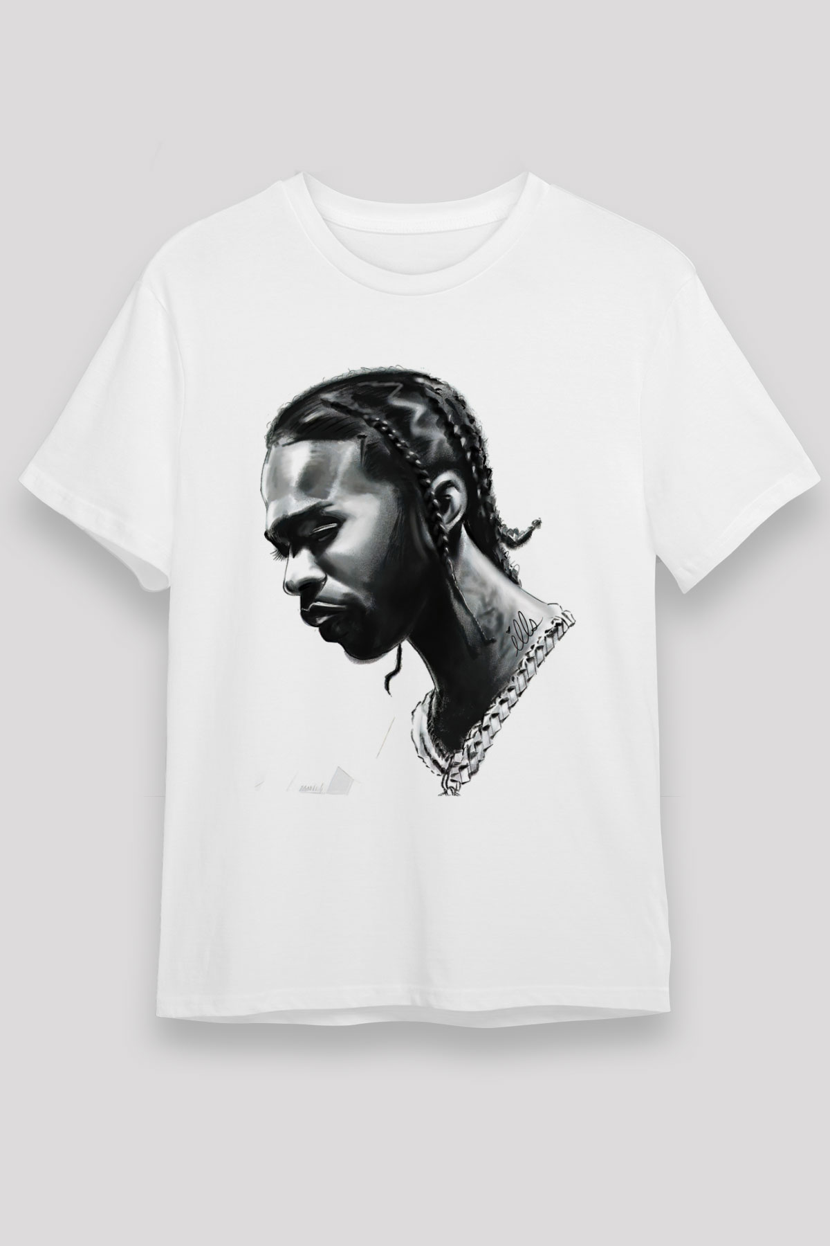Pop Smoke Baskılı Unisex Beyaz Tişört - Tshirt