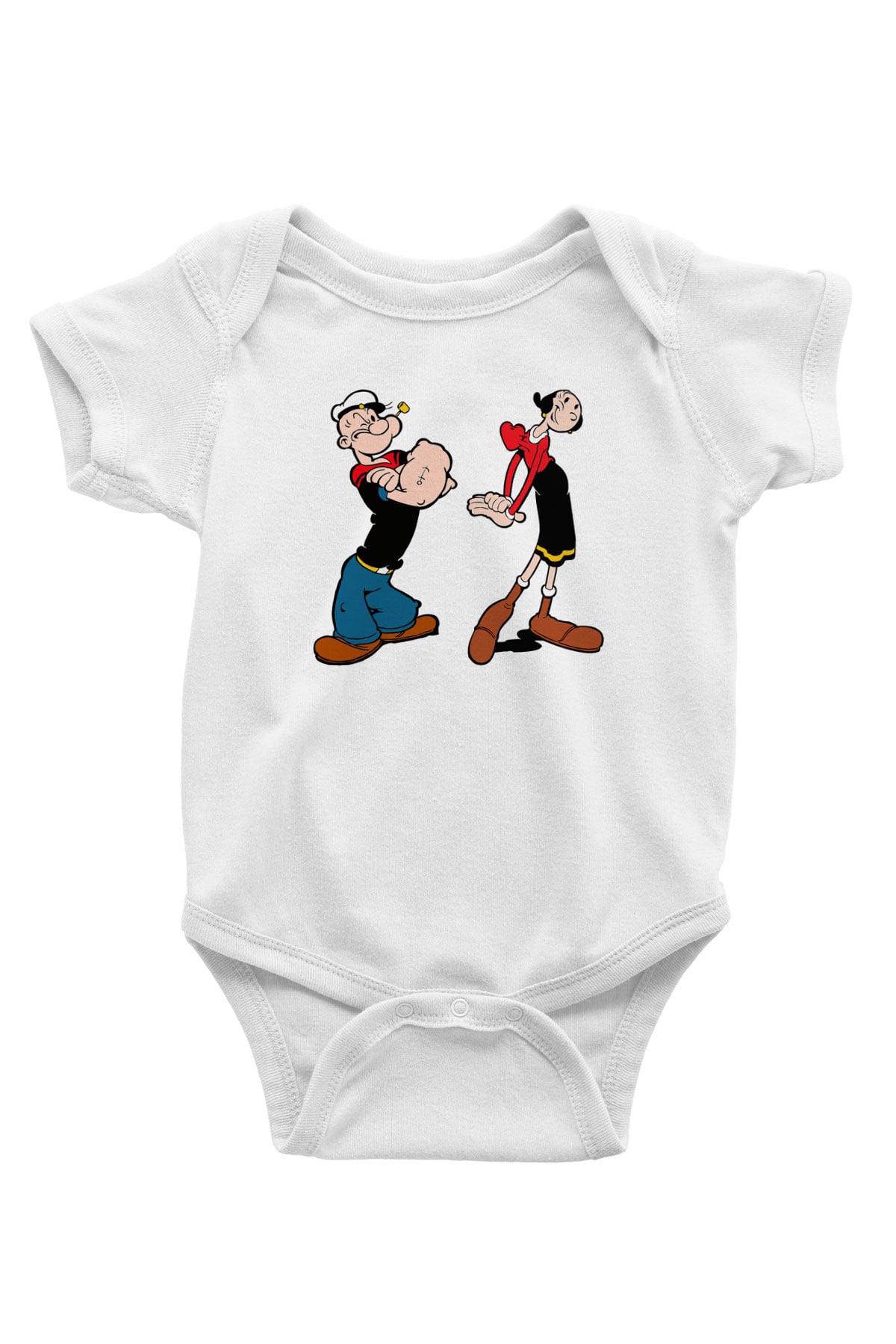 Popeye Baskılı Beyaz Unisex Bebek Body - Zıbın